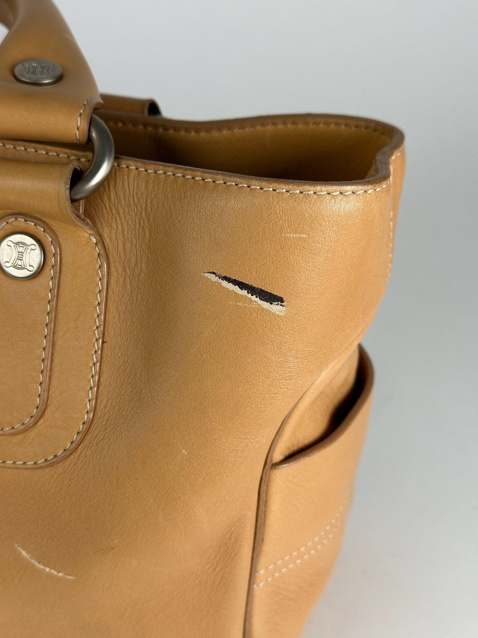 Celine Vintage Paris Leather Handbag beige Size ONE SIZE - 12 Thumbnail