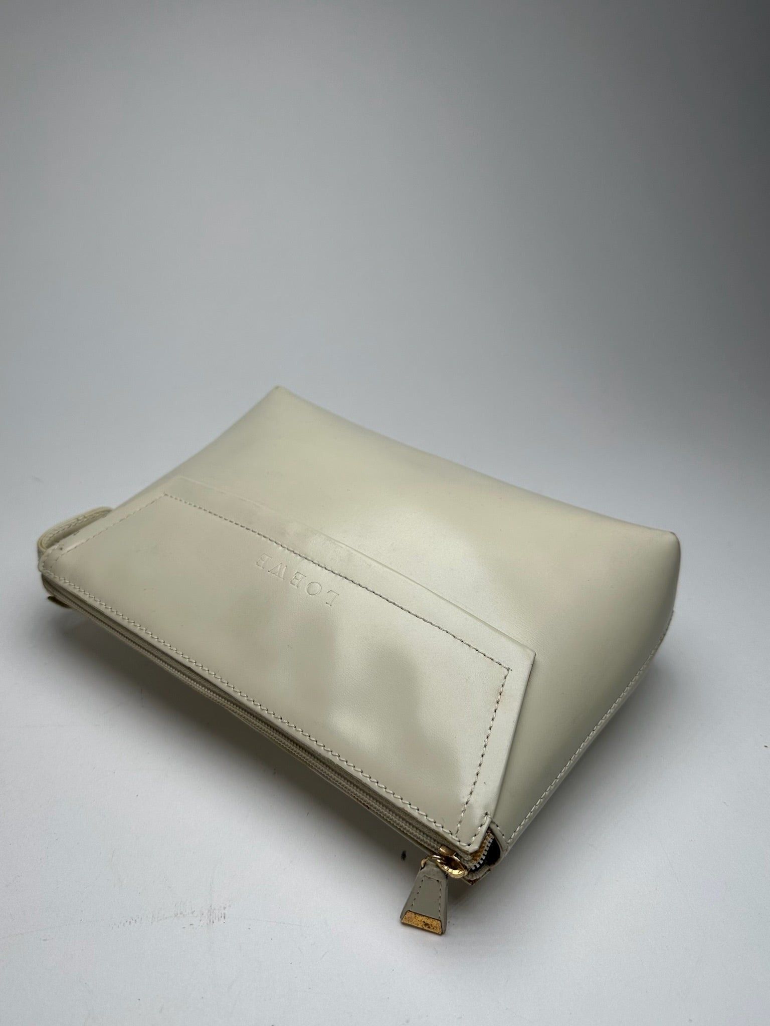 Vintage Madrid Leather clutch white
