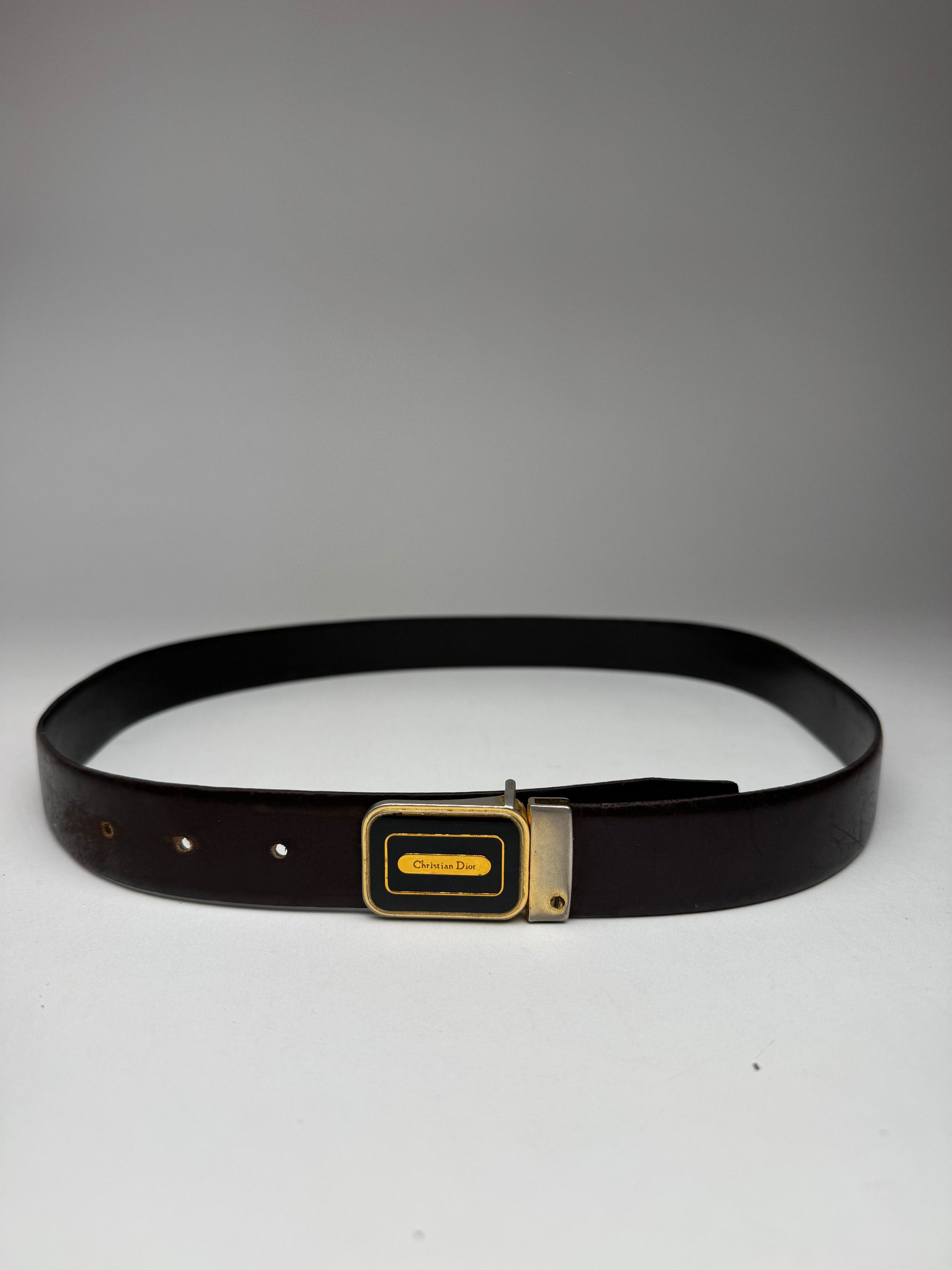 Dior Vintage Leather belt black Size ONE SIZE - 8 Thumbnail