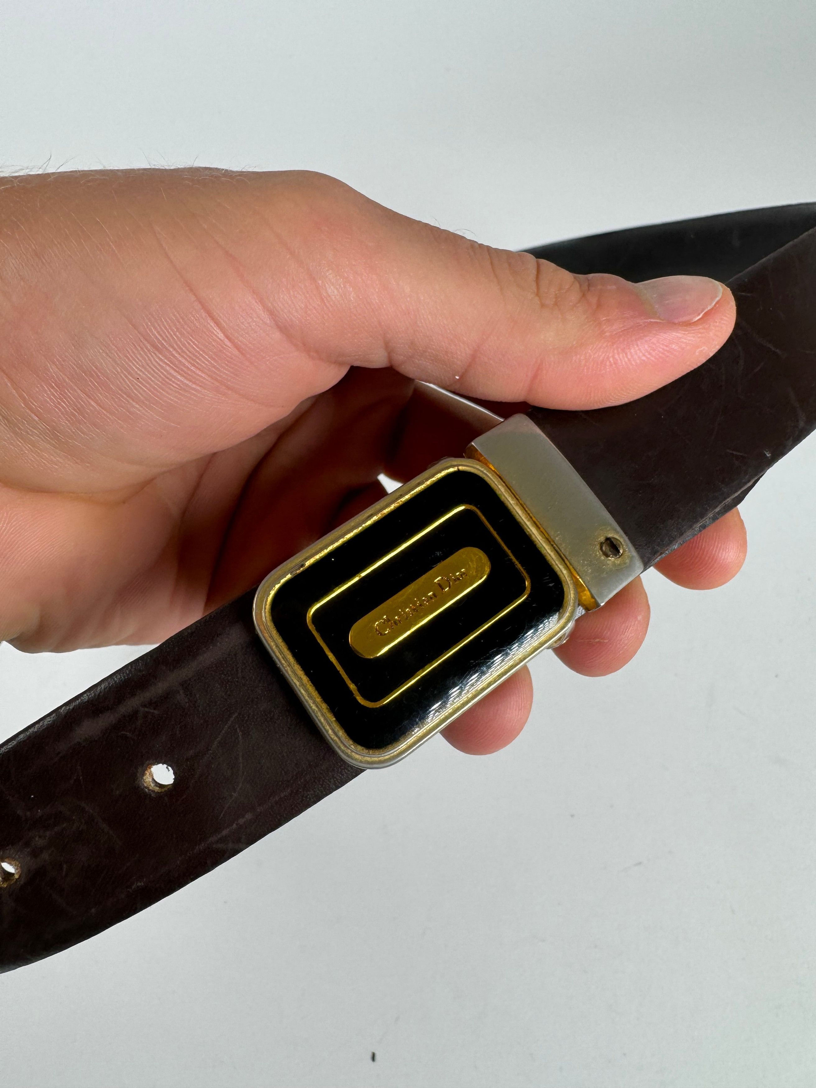 Dior Vintage Leather belt black Size ONE SIZE - 7 Thumbnail