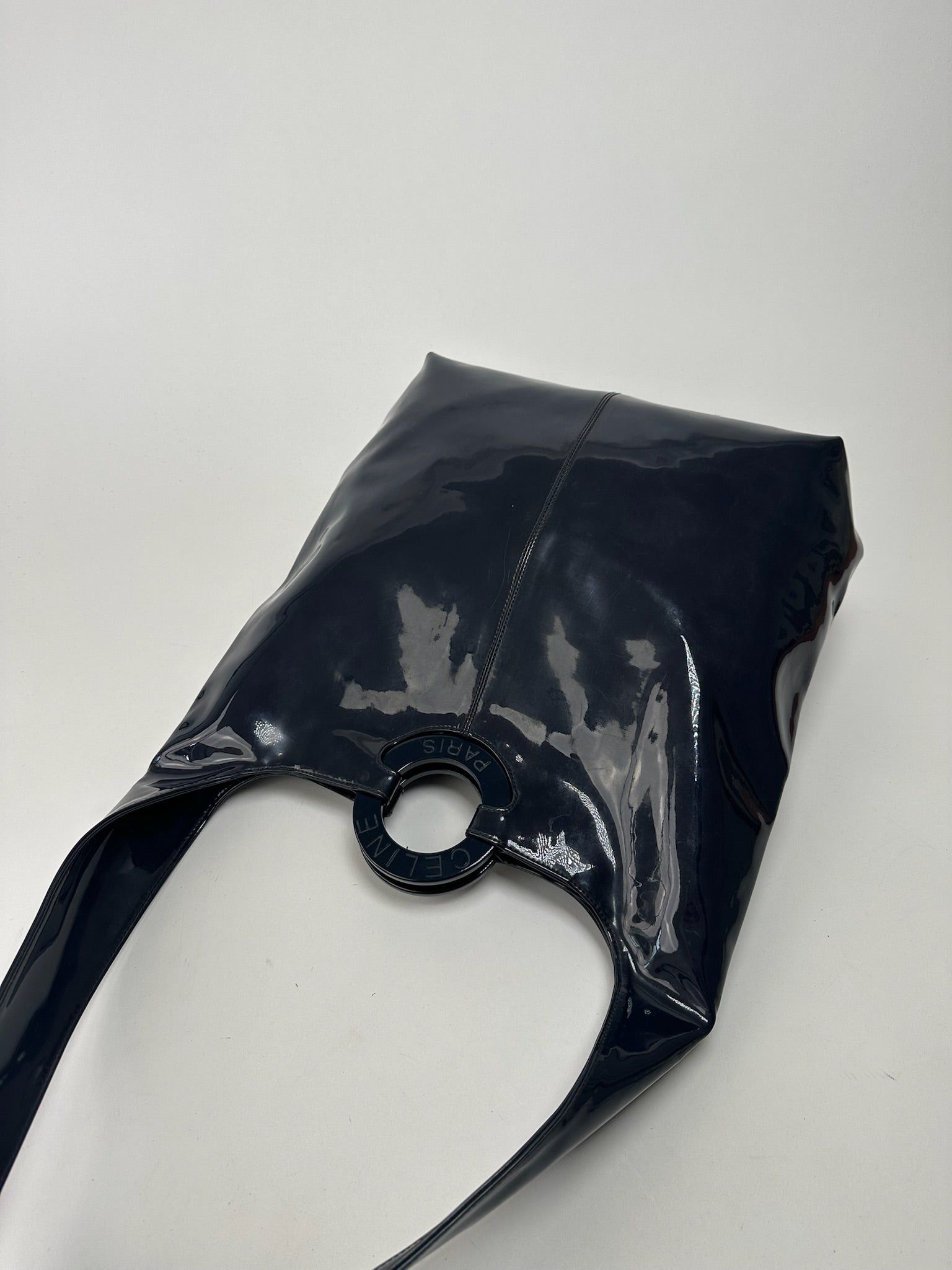 Celine Vintage Paris Patent Leather Ring bag navy Size ONE SIZE - 2 Thumbnail