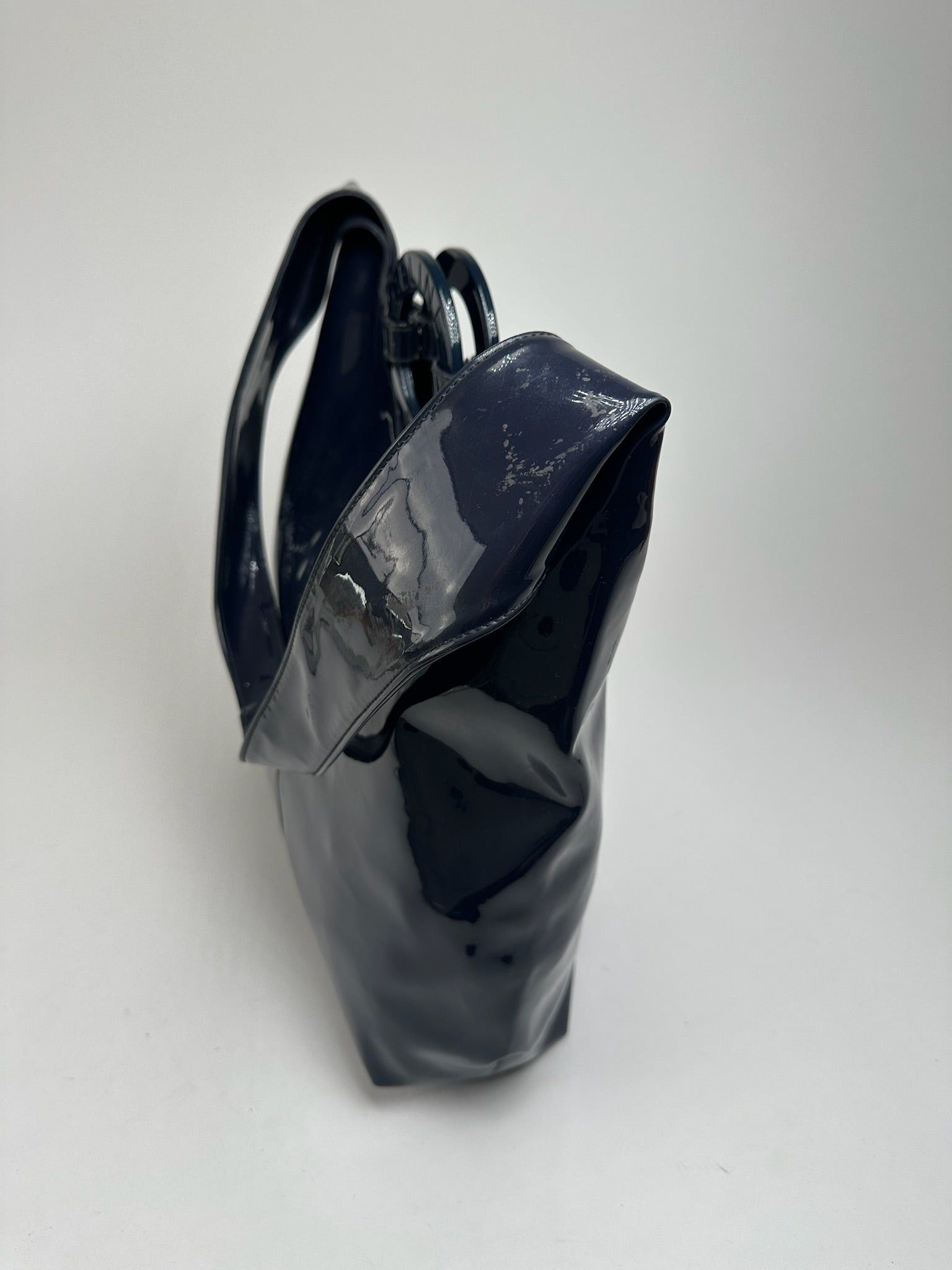 Celine Vintage Paris Patent Leather Ring bag navy Size ONE SIZE - 11 Thumbnail