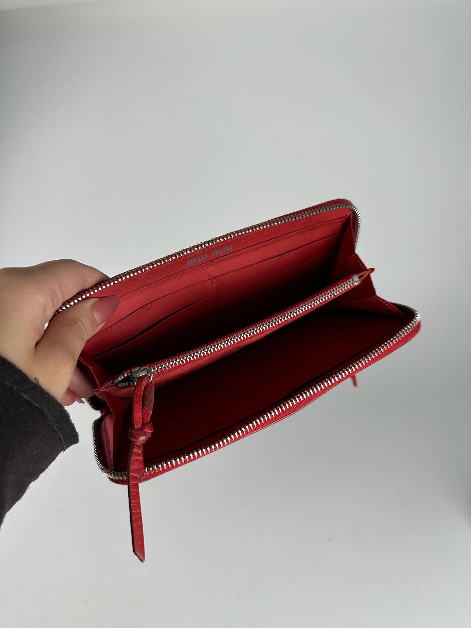 Miu Miu Vintage Leather Wallet red Size ONE SIZE - 5 Thumbnail