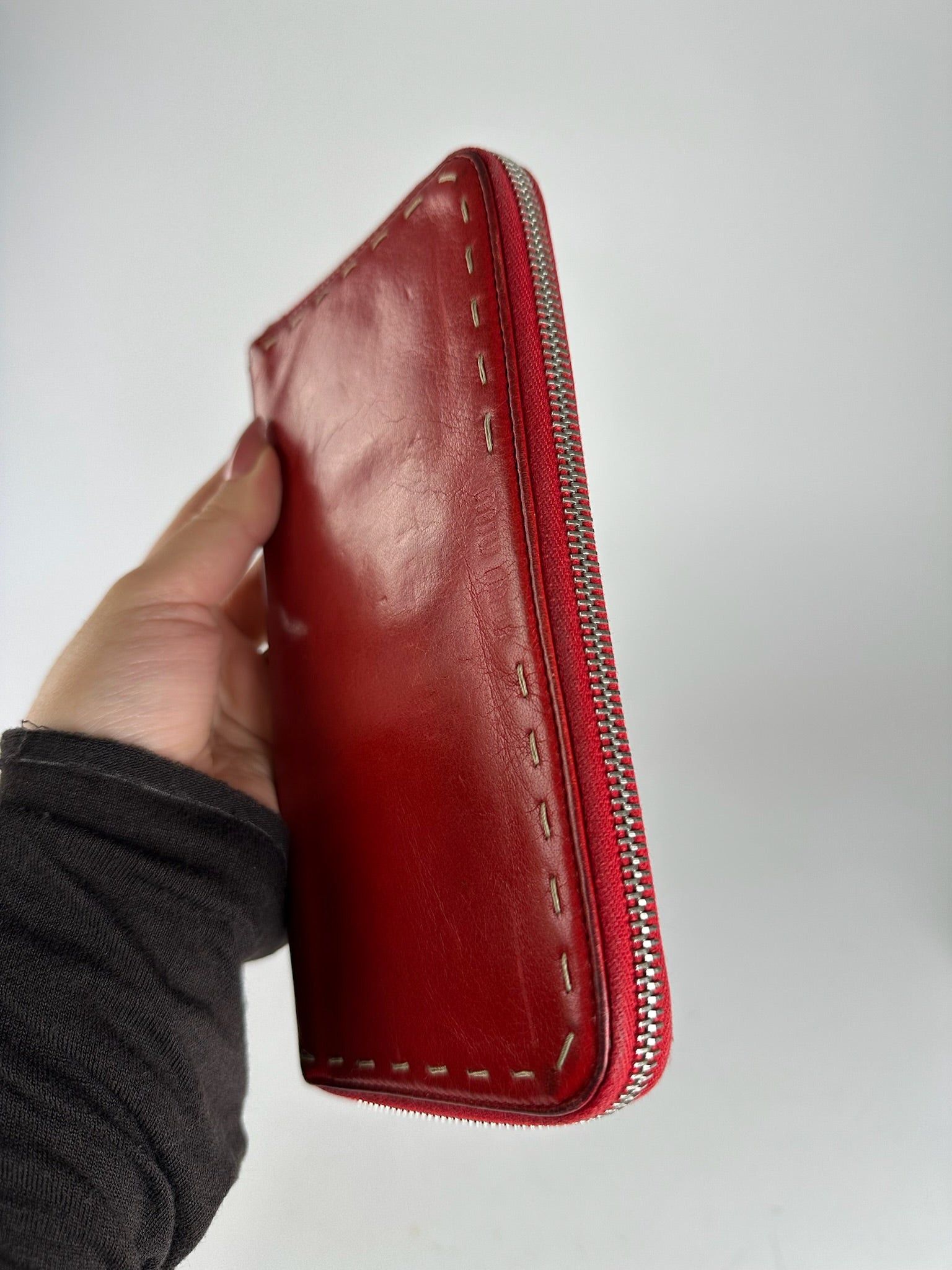 Miu Miu Vintage Leather Wallet red Size ONE SIZE - 6 Thumbnail