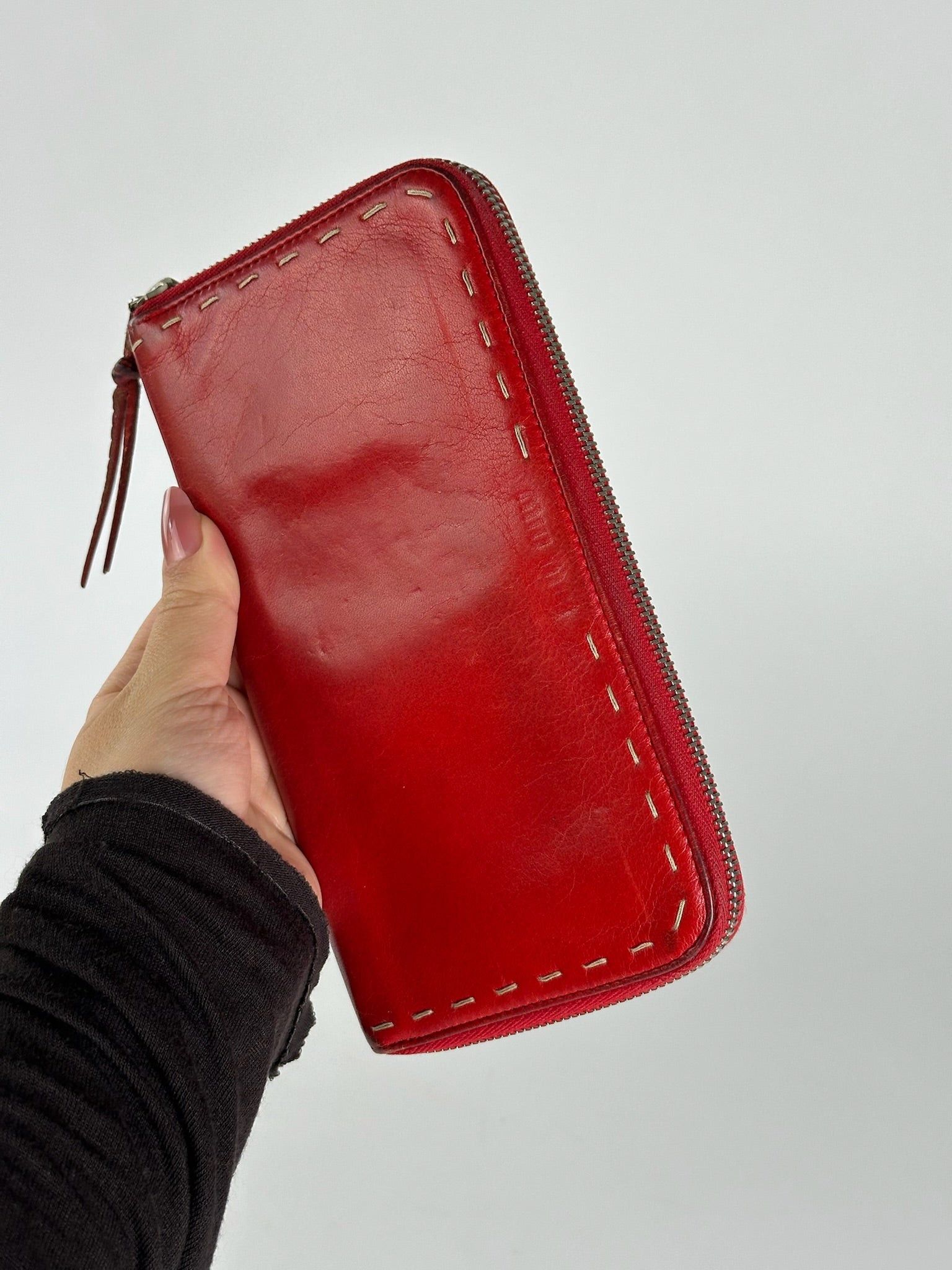 Miu Miu Vintage Leather Wallet red Size ONE SIZE - 8 Thumbnail