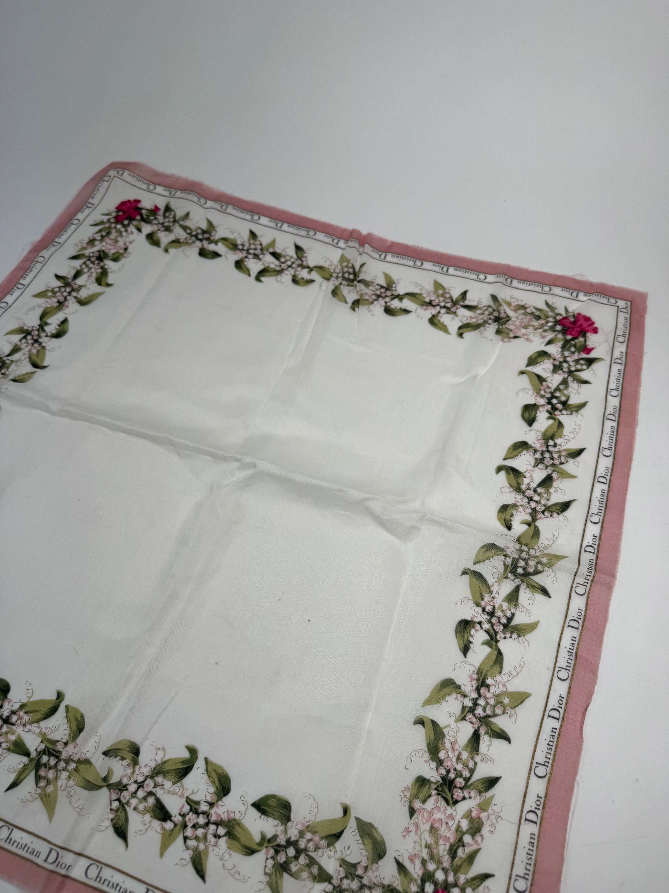 Dior Vintage Silk Cotton Scarf White Size ONE SIZE - 5 Thumbnail