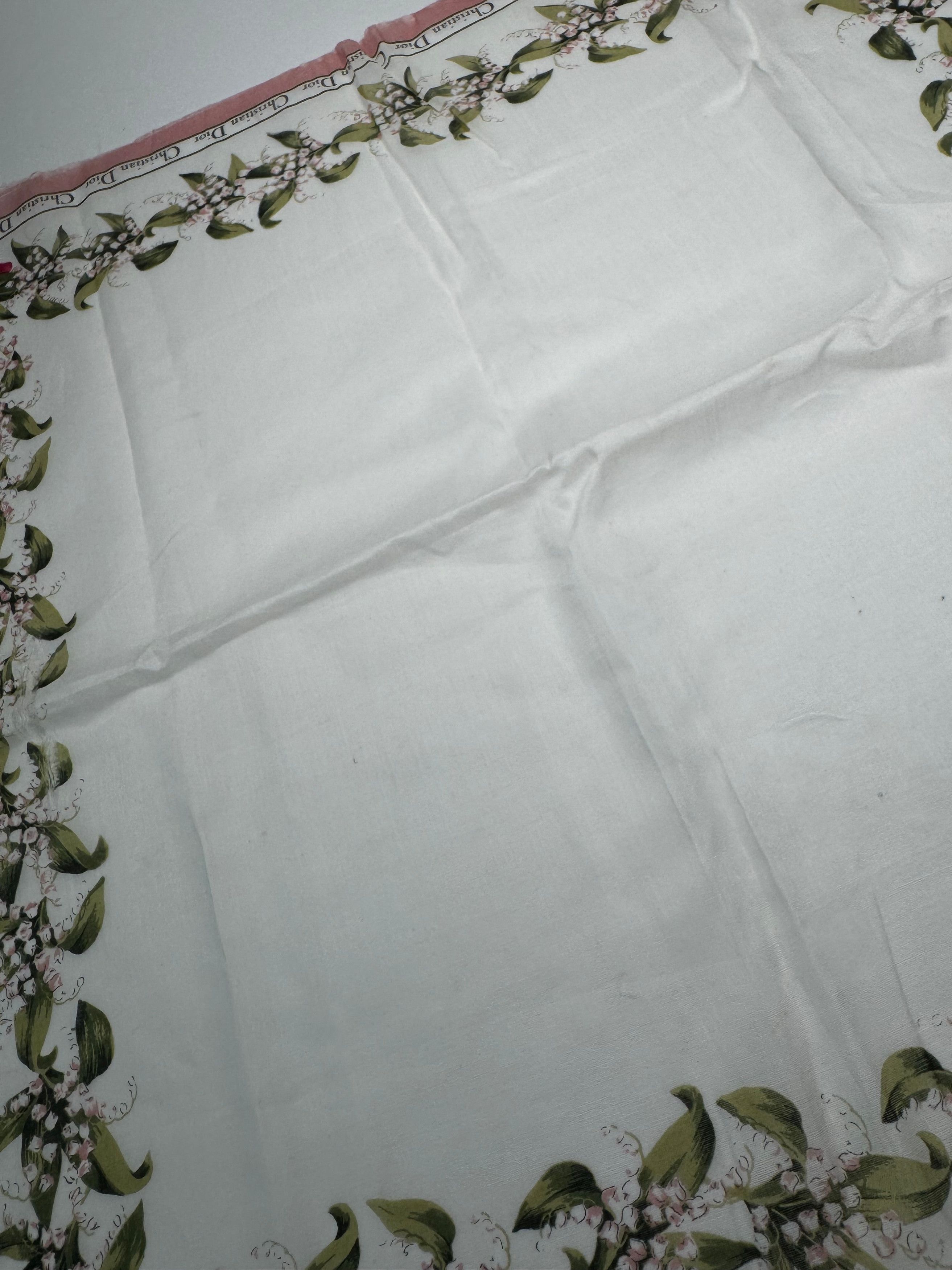 Dior Vintage Silk Cotton Scarf White Size ONE SIZE - 8 Thumbnail