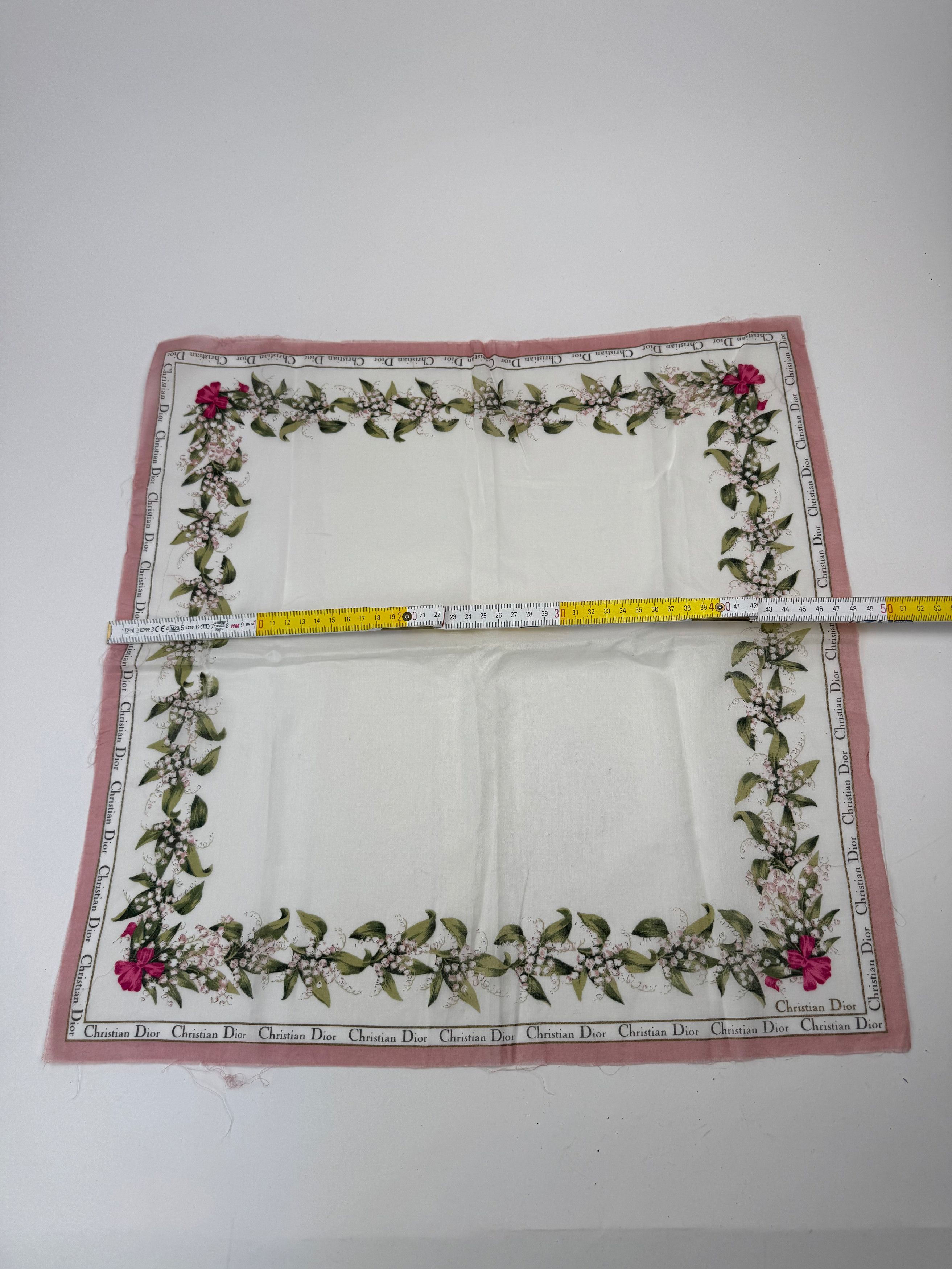 Dior Vintage Silk Cotton Scarf White Size ONE SIZE - 3 Thumbnail