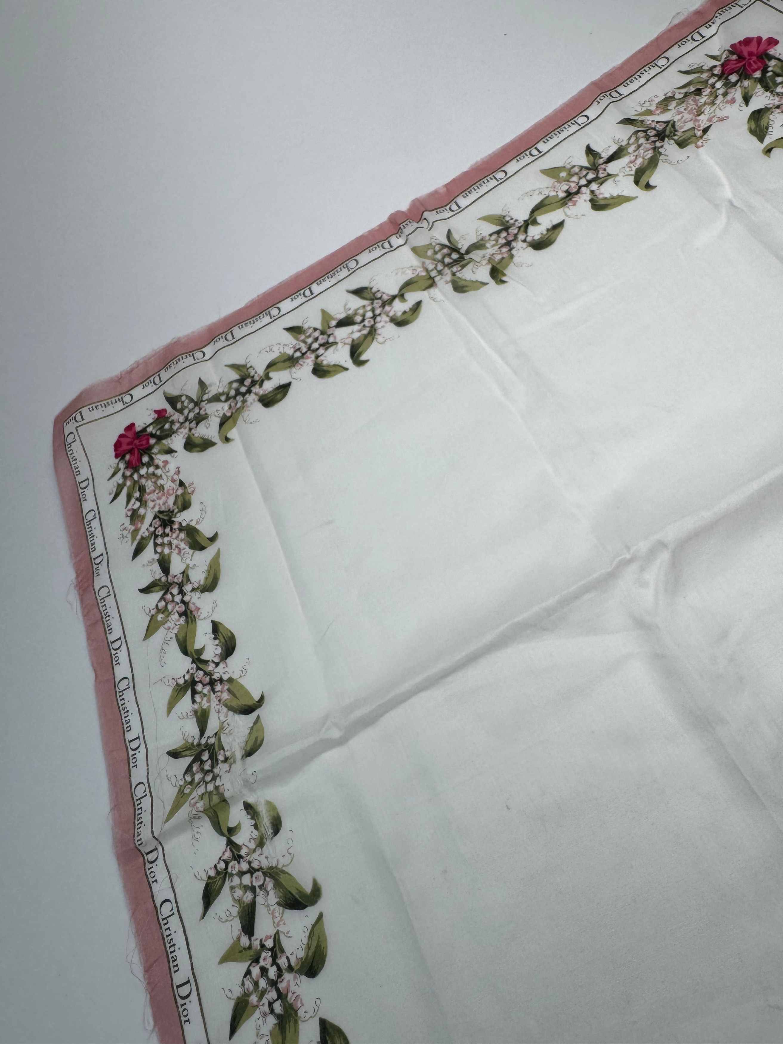 Dior Vintage Silk Cotton Scarf White Size ONE SIZE - 6 Thumbnail
