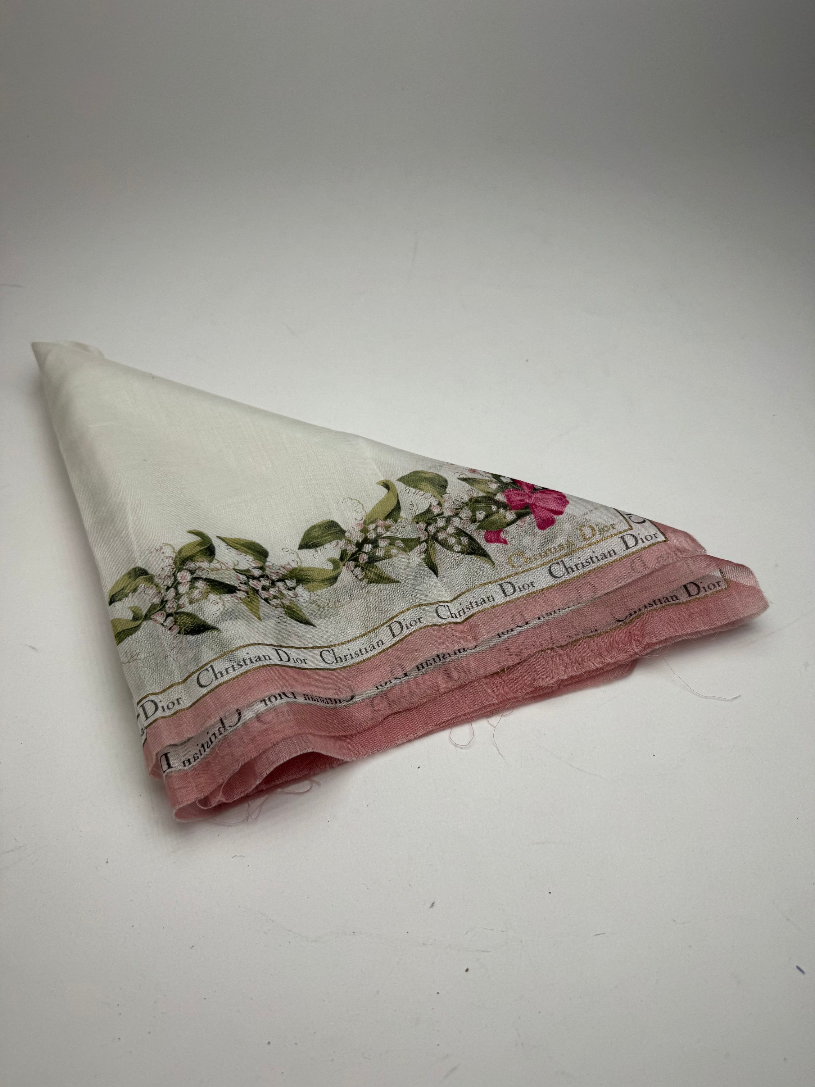 Dior Vintage Silk Cotton Scarf White Size ONE SIZE - 2 Thumbnail