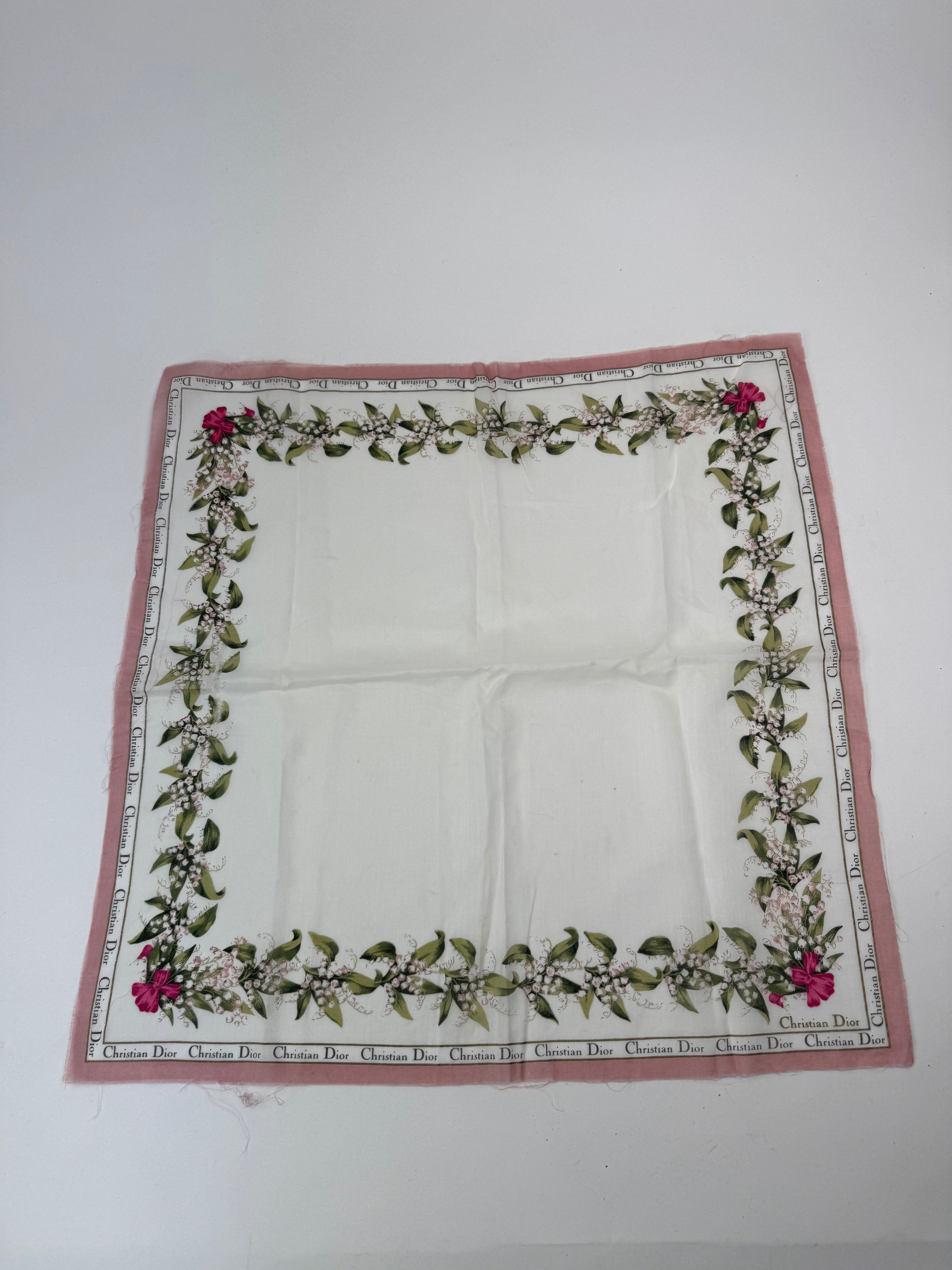 Dior Vintage Silk Cotton Scarf White Size ONE SIZE - 4 Thumbnail