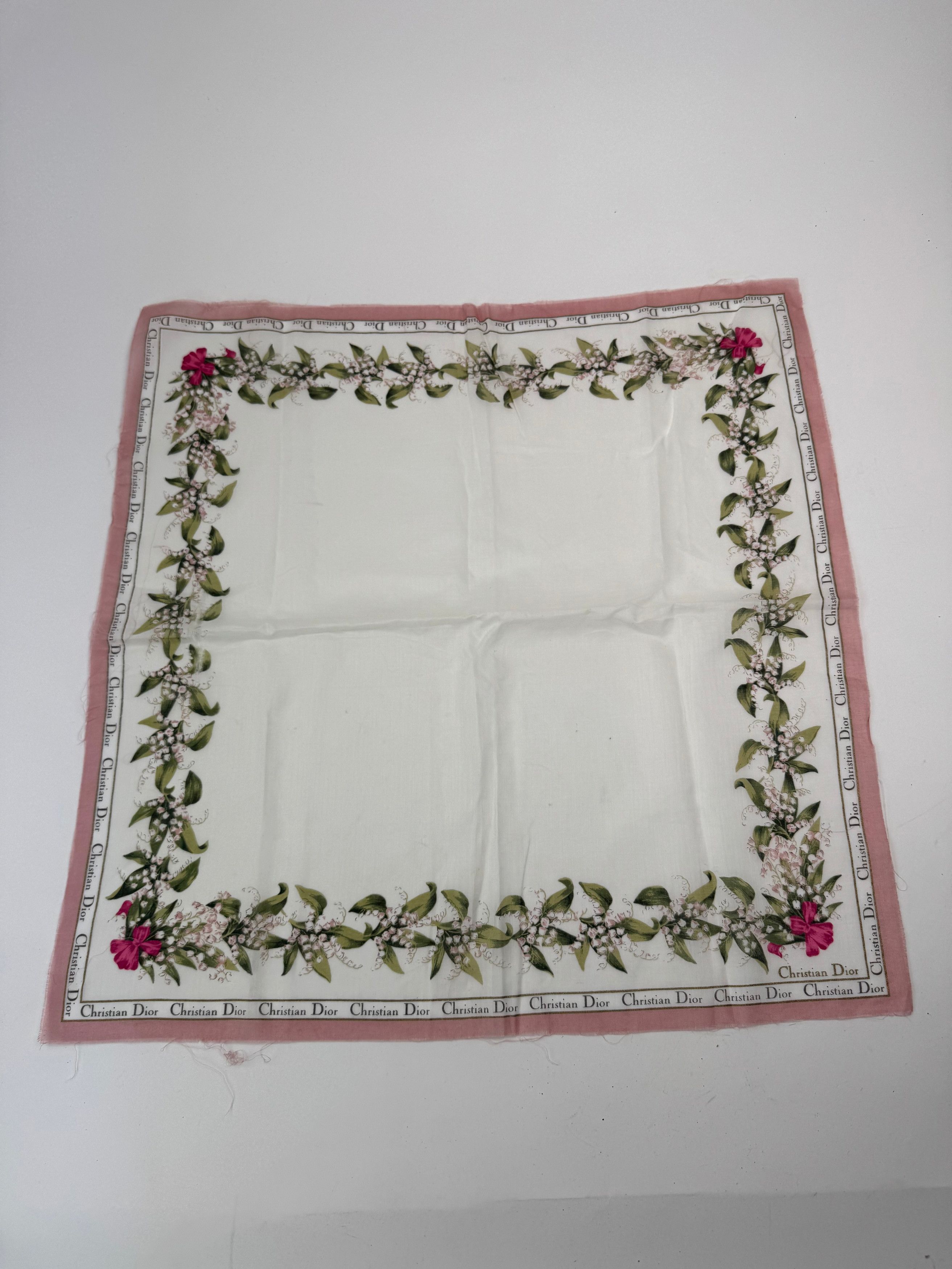 Dior Vintage Silk Cotton Scarf White Size ONE SIZE - 11 Thumbnail