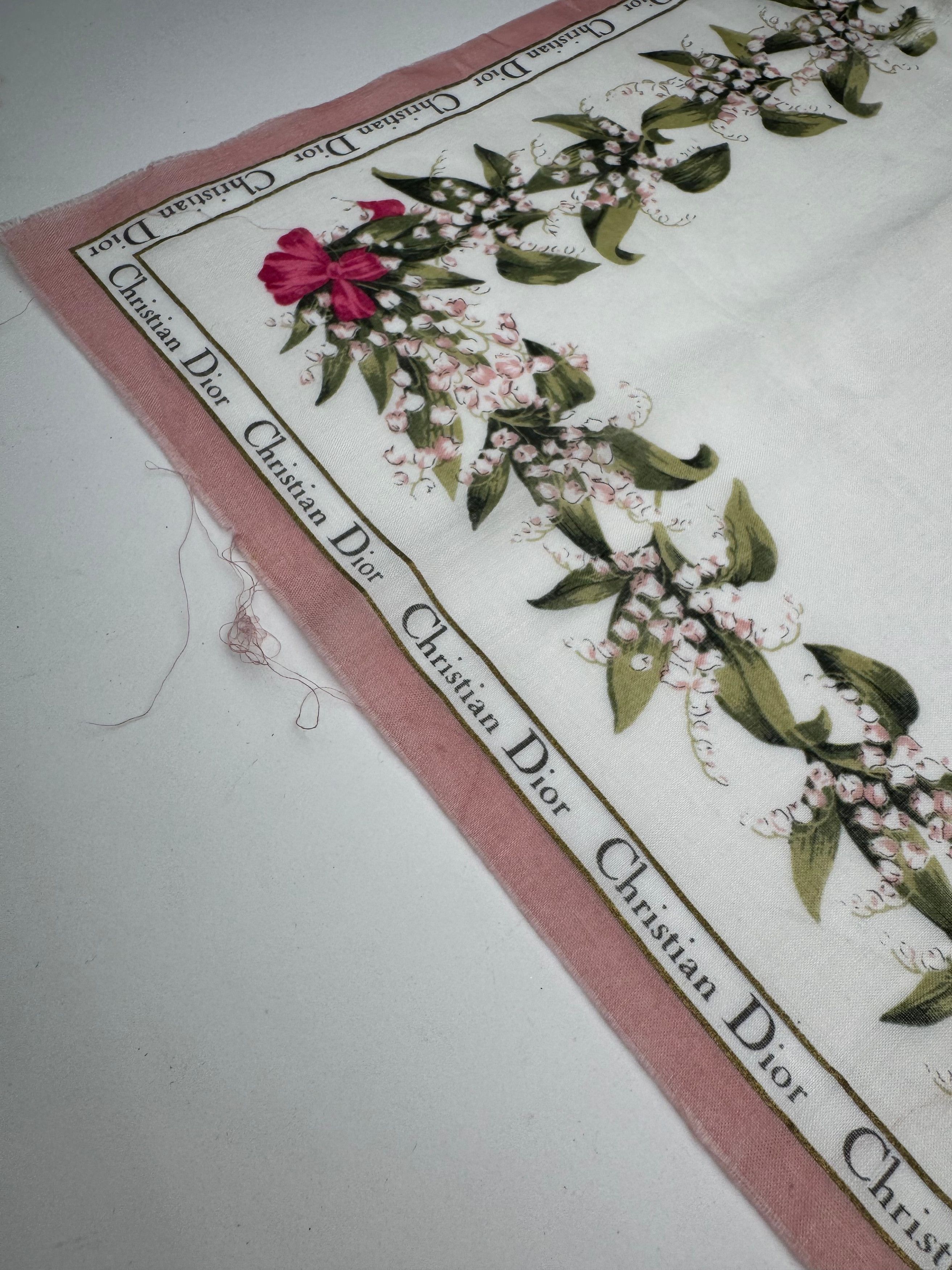 Dior Vintage Silk Cotton Scarf White Size ONE SIZE - 9 Thumbnail