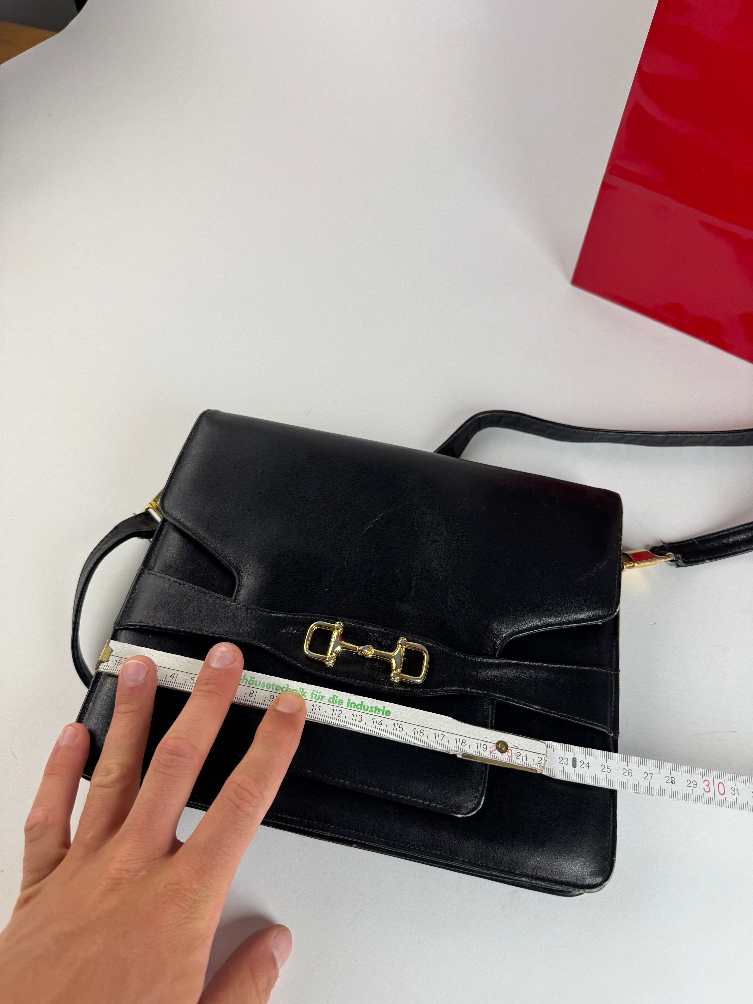 Celine Vintage Paris Leather Bag Triomphe Black Size ONE SIZE - 7 Thumbnail