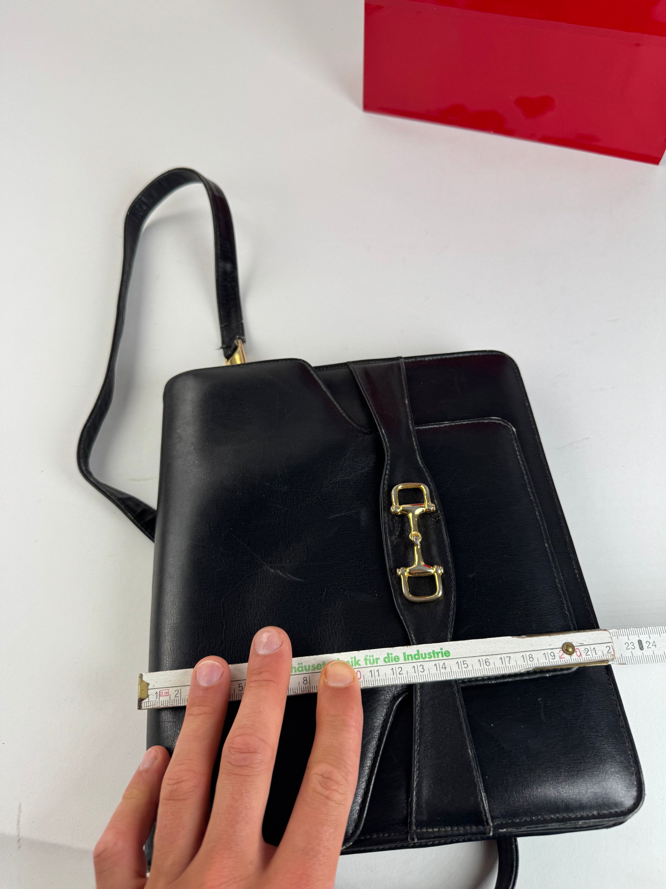 Celine Vintage Paris Leather Bag Triomphe Black Size ONE SIZE - 6 Thumbnail