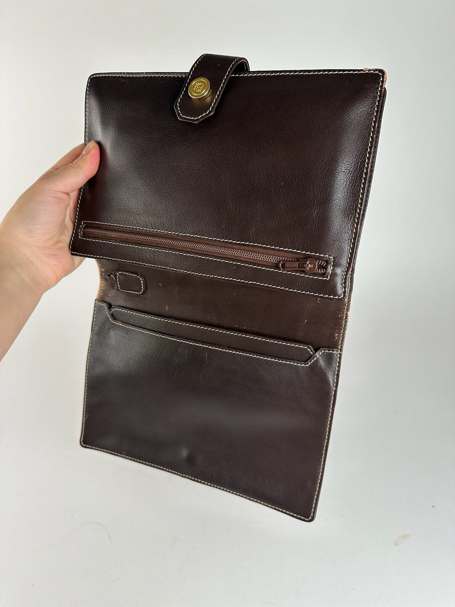 Loewe Vintage Madrid Leather clutch brown Size ONE SIZE - 4 Thumbnail