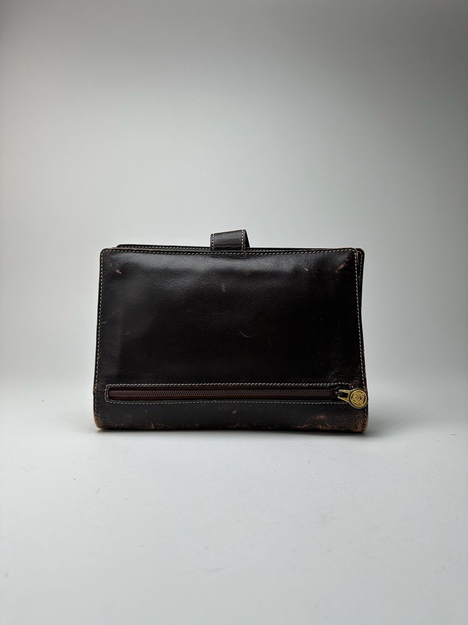 Loewe Vintage Madrid Leather clutch brown Size ONE SIZE - 2 Thumbnail