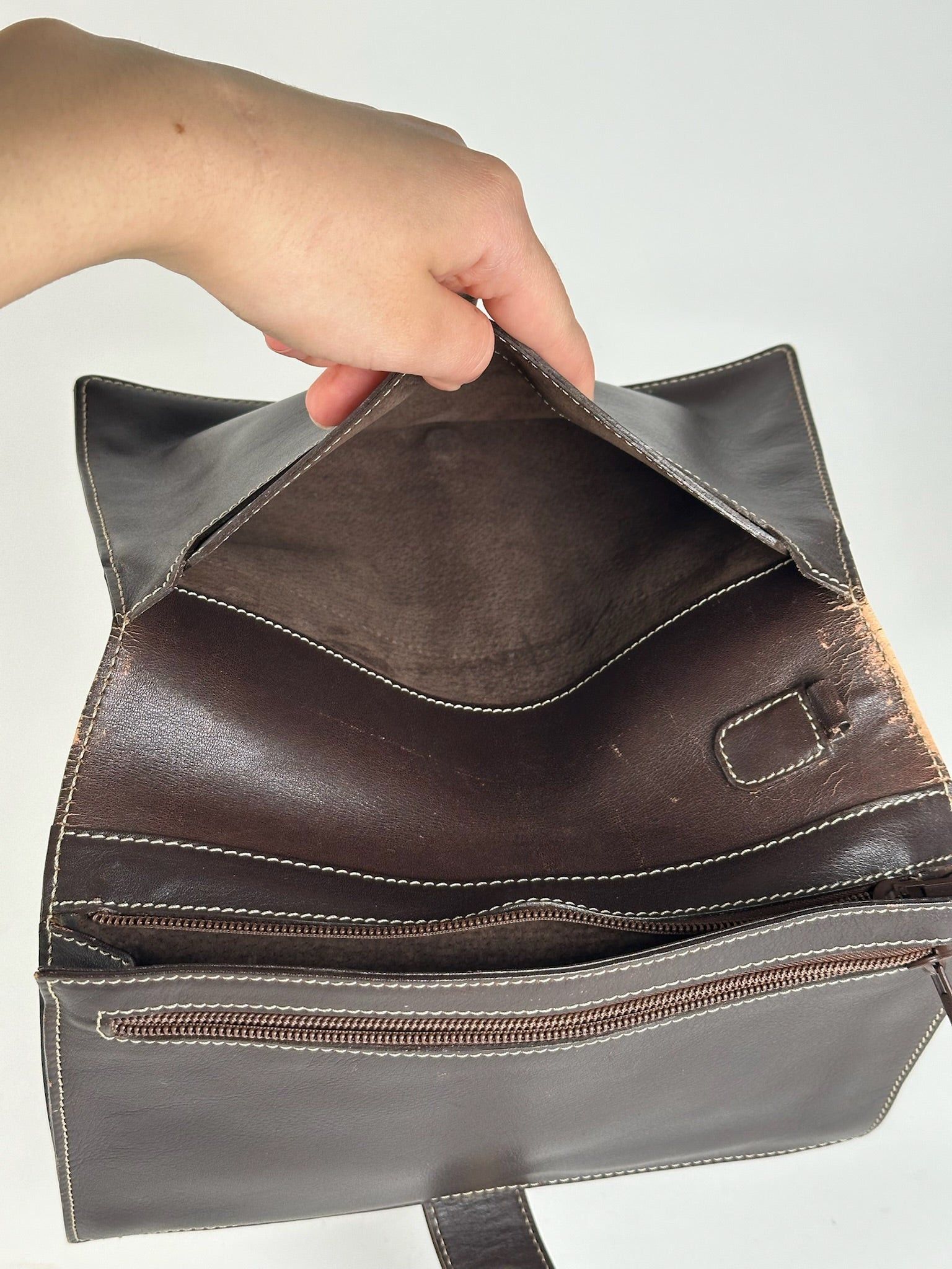 Loewe Vintage Madrid Leather clutch brown Size ONE SIZE - 10 Thumbnail
