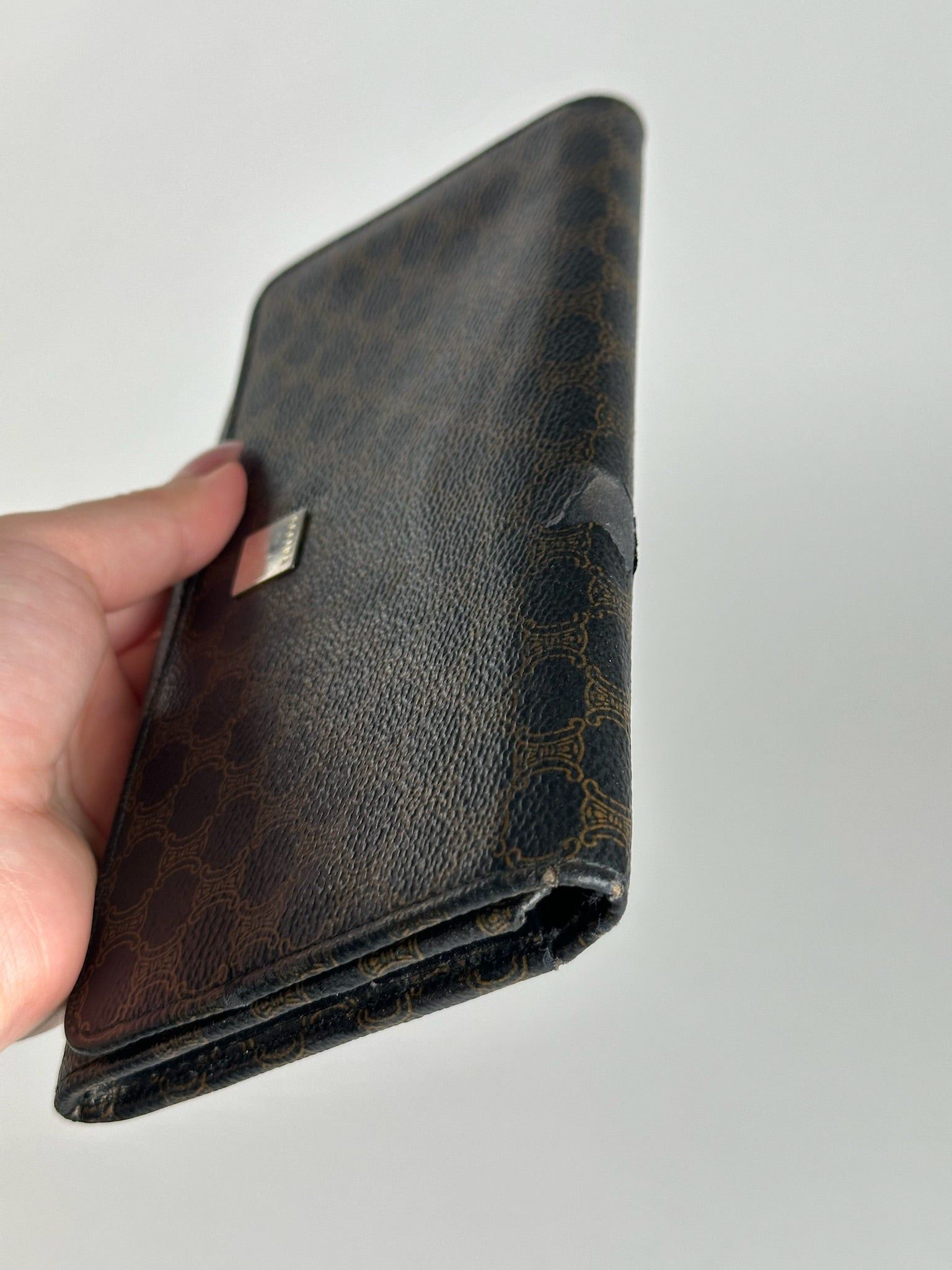 Celine Vintage Leather monogram Wallet brown Size ONE SIZE - 13 Thumbnail