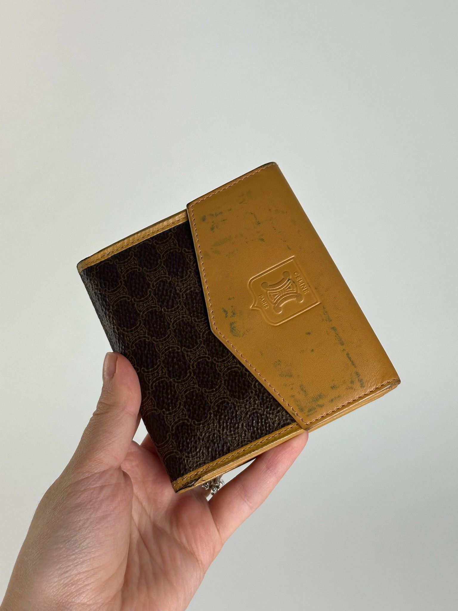 Celine Vintage Paris Leather Wallet yellow Brown Size ONE SIZE - 10 Thumbnail