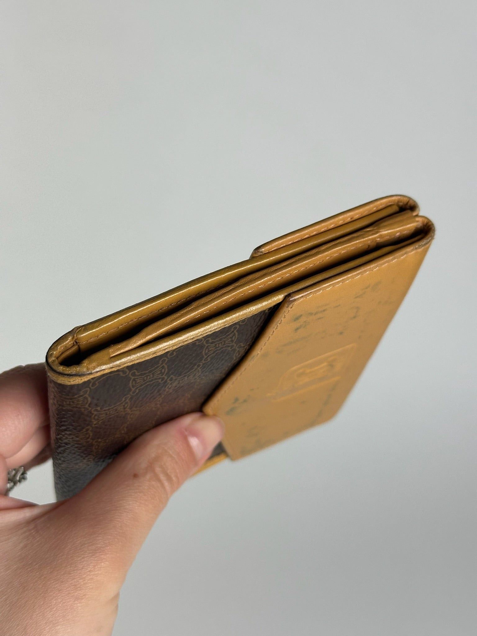 Celine Vintage Paris Leather Wallet yellow Brown Size ONE SIZE - 6 Thumbnail