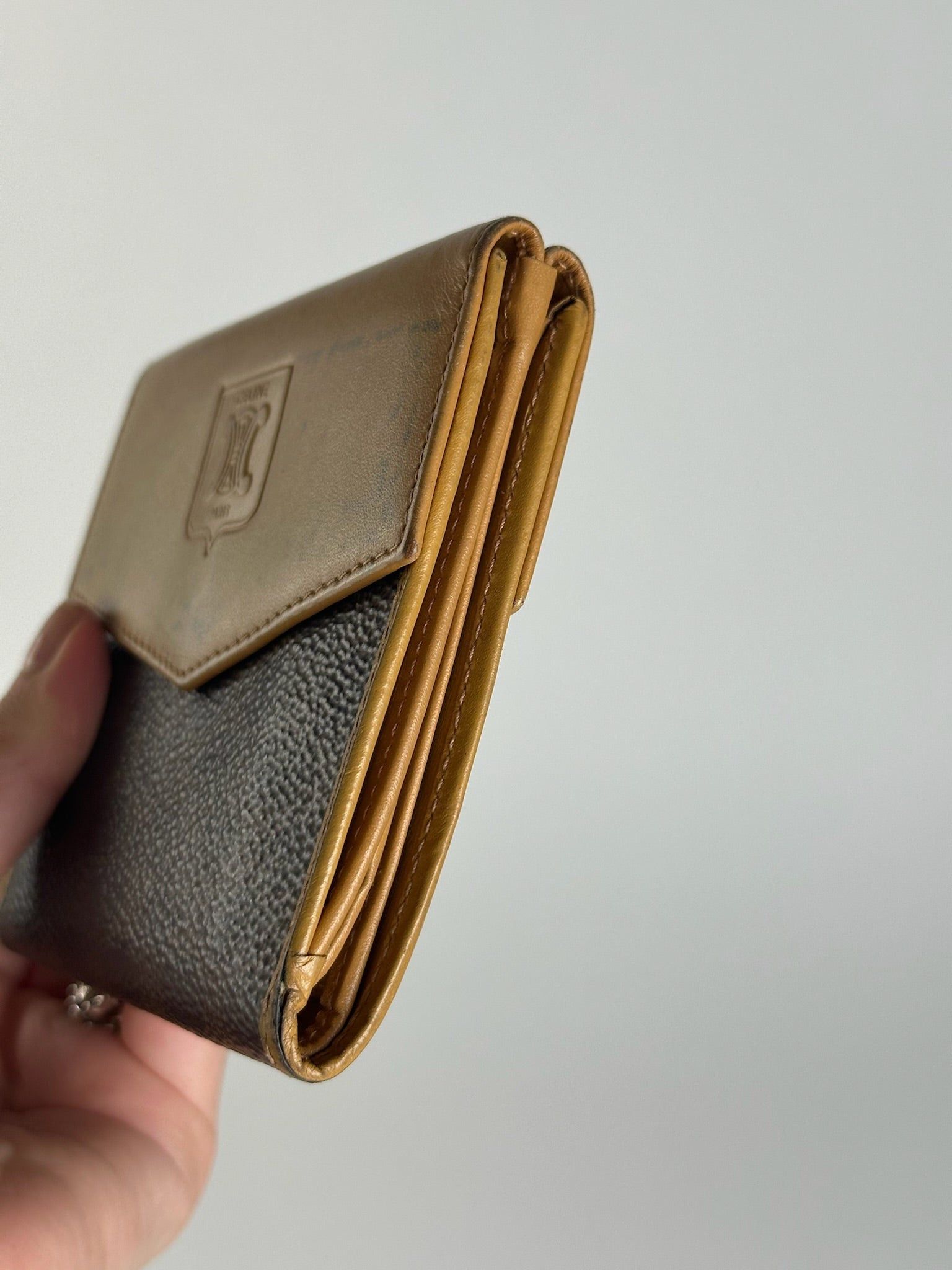 Celine Vintage Paris Leather Wallet yellow Brown Size ONE SIZE - 8 Thumbnail