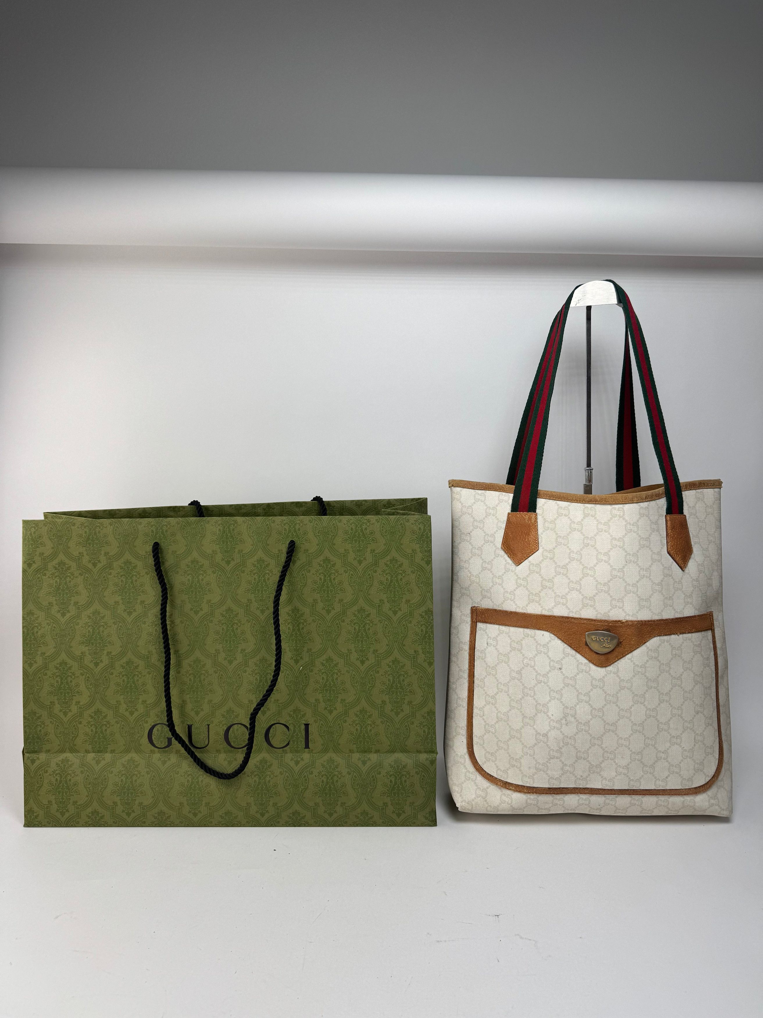 Gucci Vintage Monogram Leather shopper white Size ONE SIZE - 15 Thumbnail