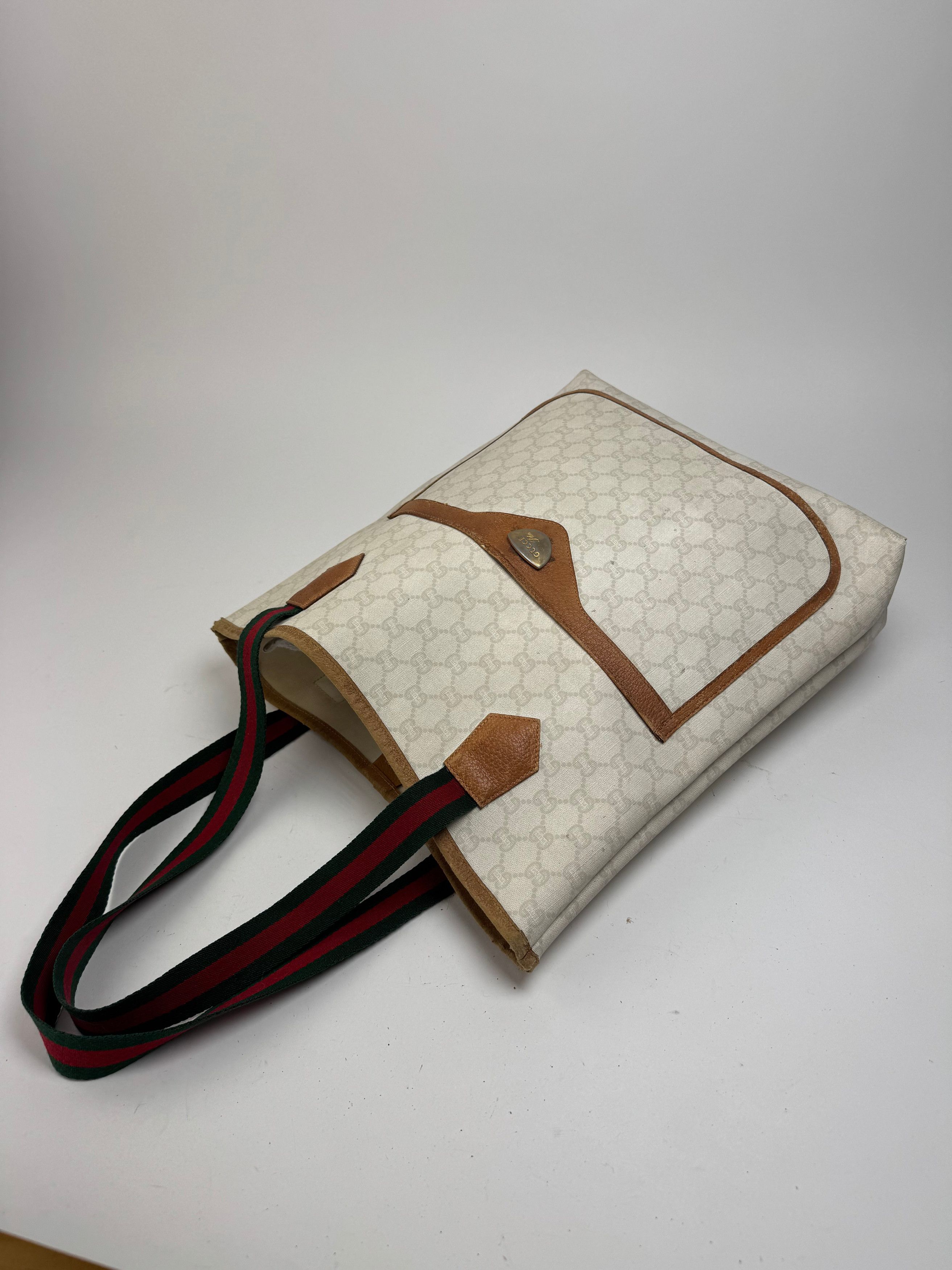 Gucci Vintage Monogram Leather shopper white Size ONE SIZE - 10 Thumbnail