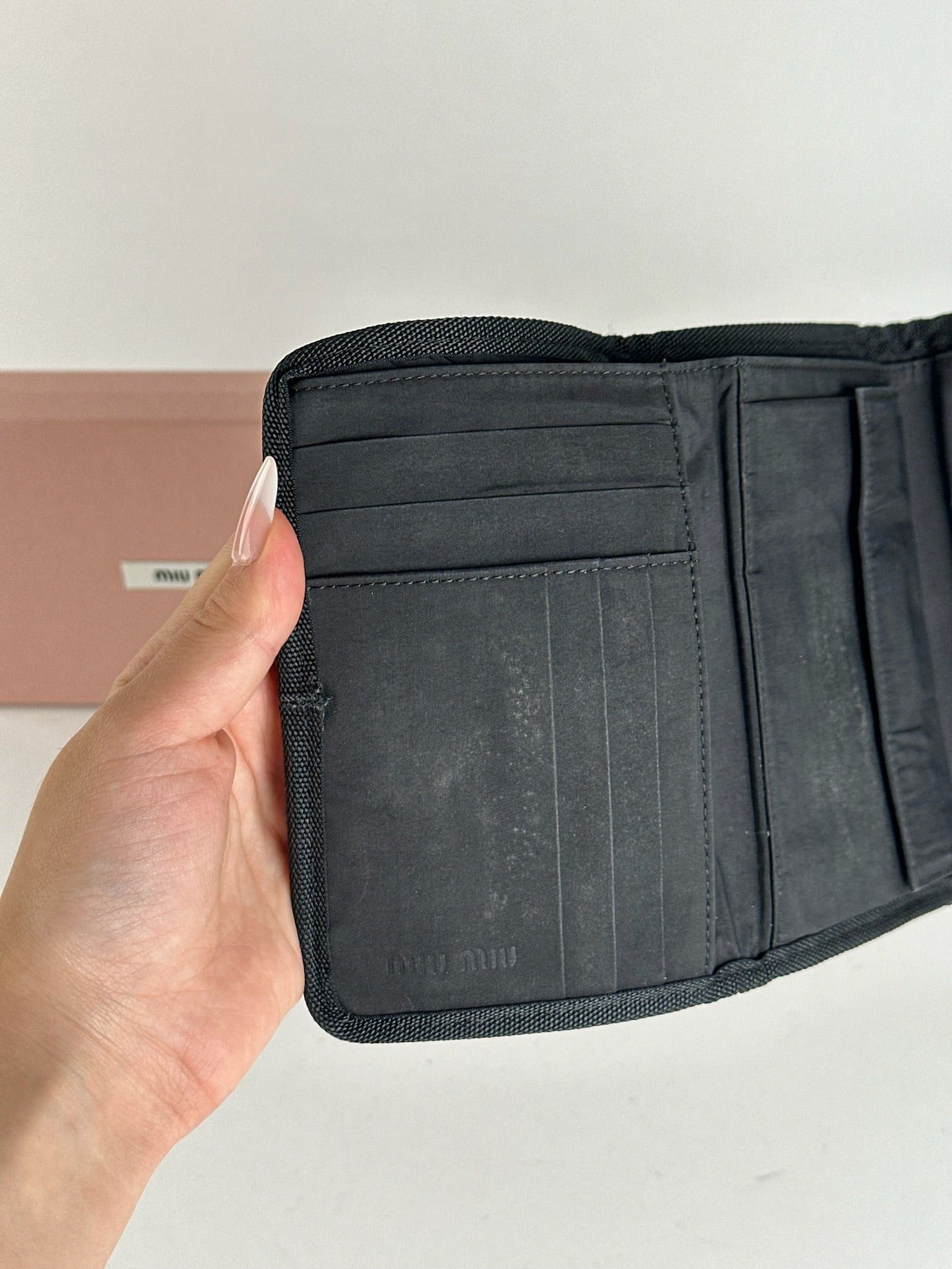 Miu Miu Vintage Canvas Wallet black Size ONE SIZE - 3 Thumbnail