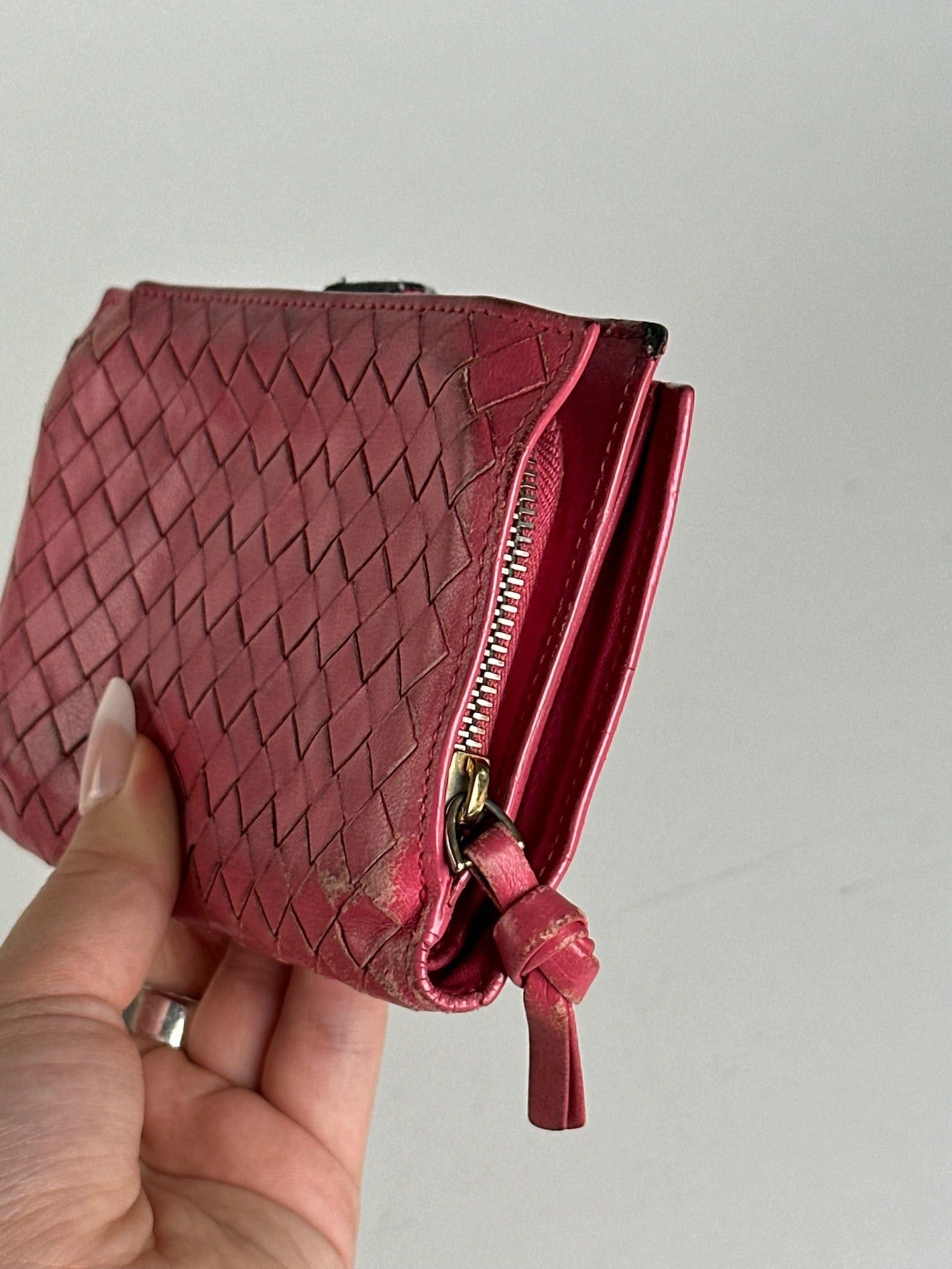 Bottega Veneta Vintage Intreciato wallet red Size ONE SIZE - 6 Thumbnail