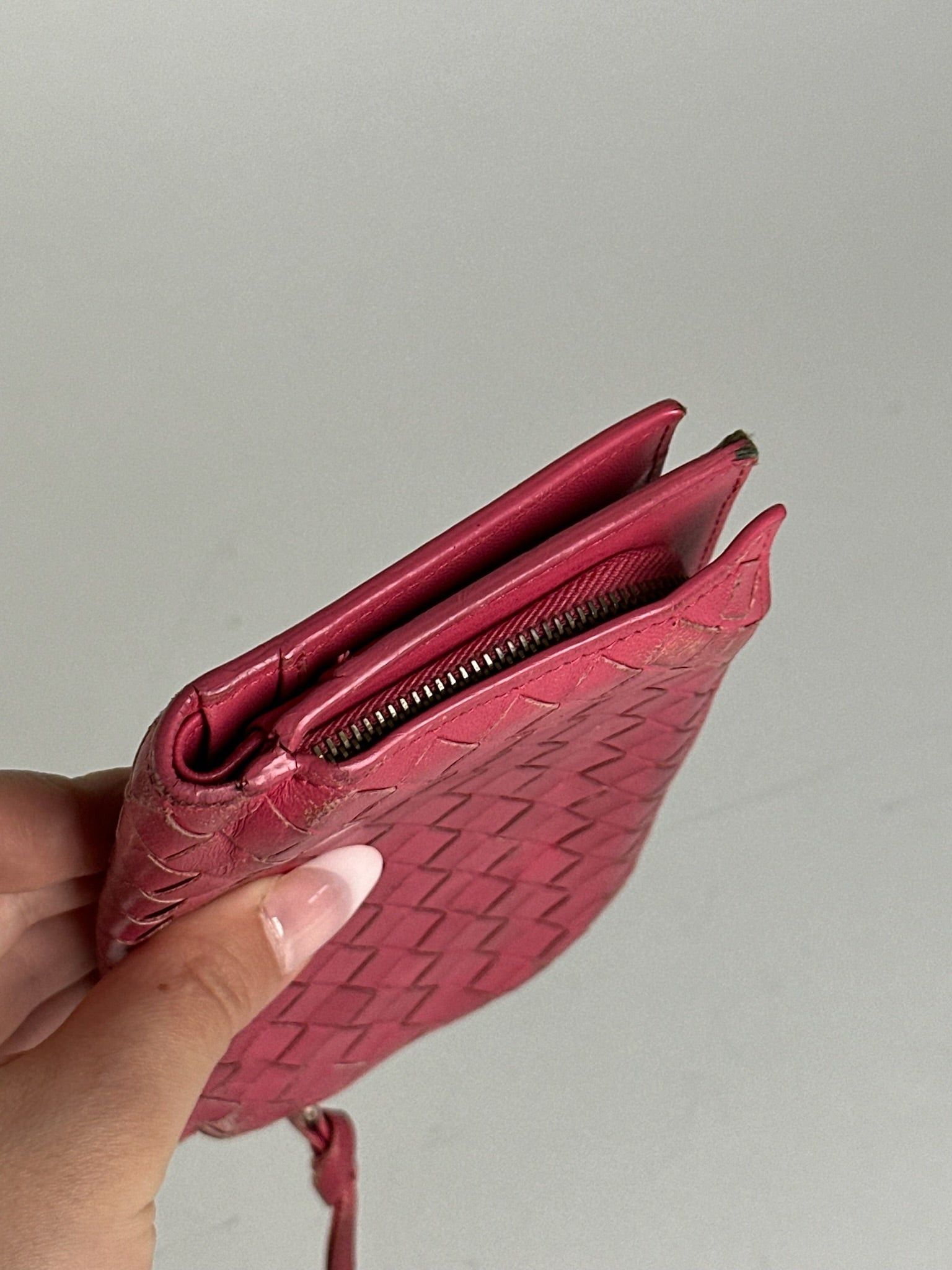 Bottega Veneta Vintage Intreciato wallet red Size ONE SIZE - 4 Thumbnail