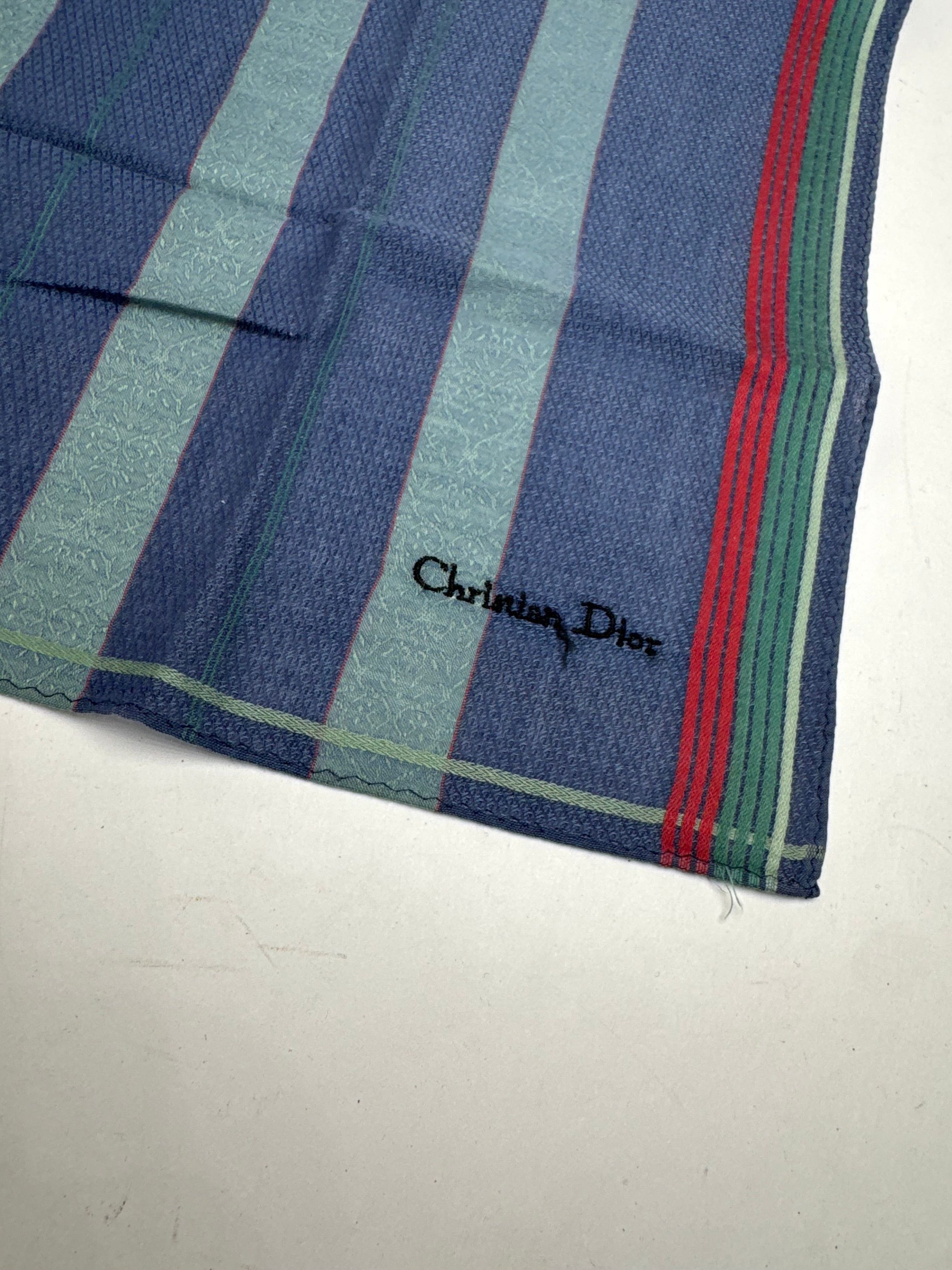 Dior Vintage Scarf Blue Striped Size ONE SIZE - 2 Thumbnail