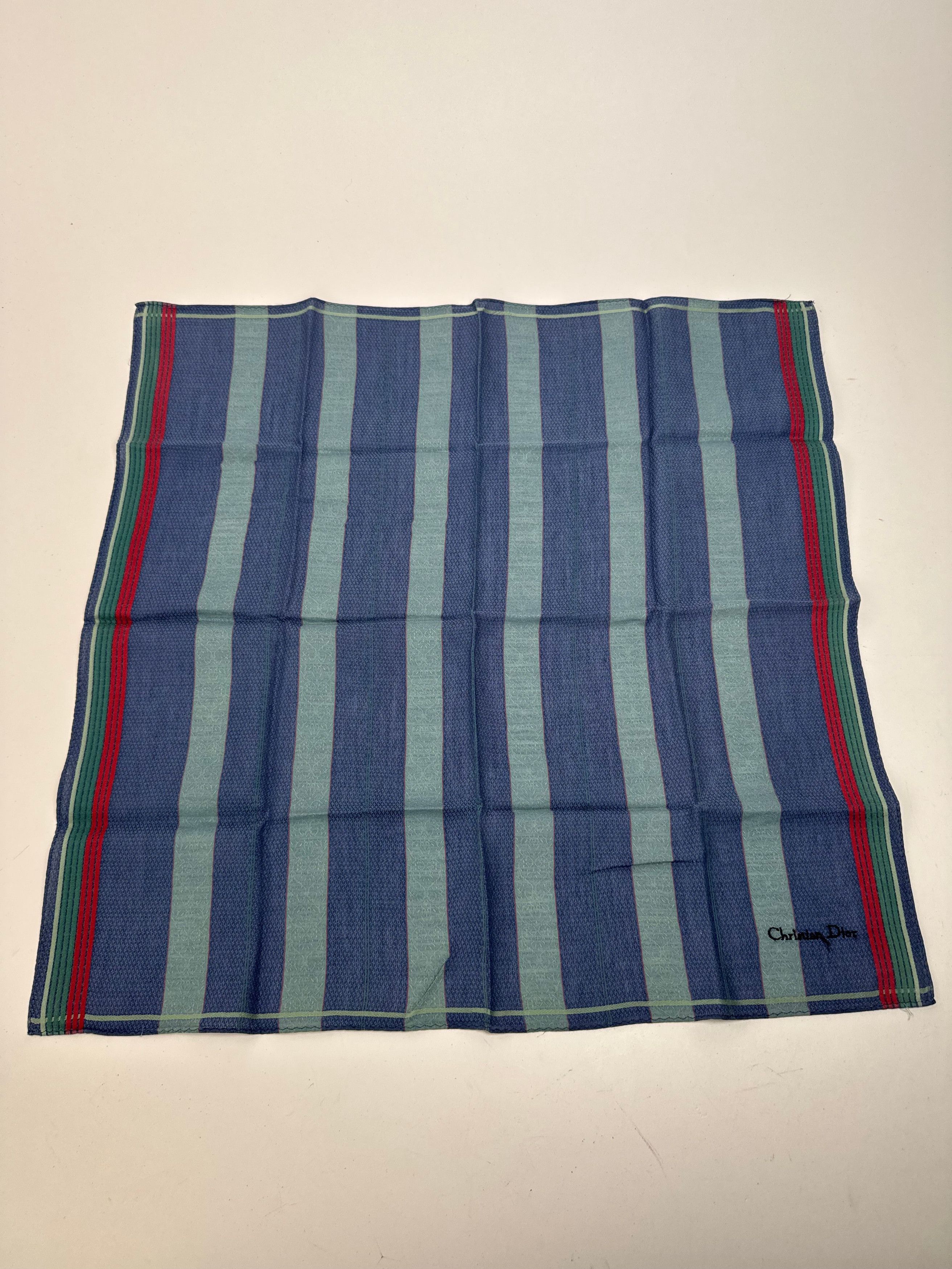 Dior Vintage Scarf Blue Striped Size ONE SIZE - 4 Thumbnail