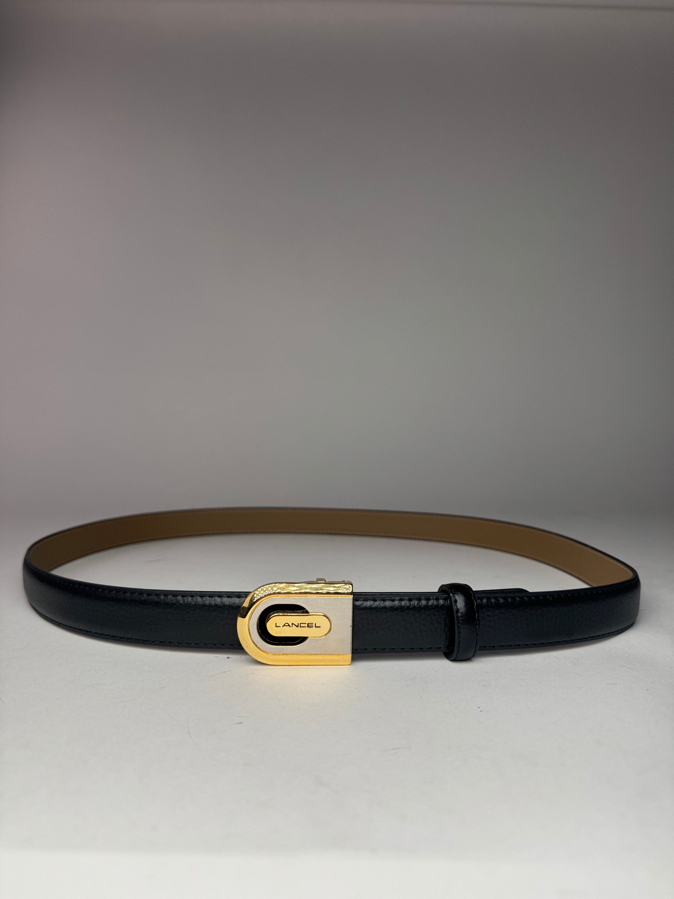Lancel Vintage ot leather belt black Size ONE SIZE - 6 Thumbnail