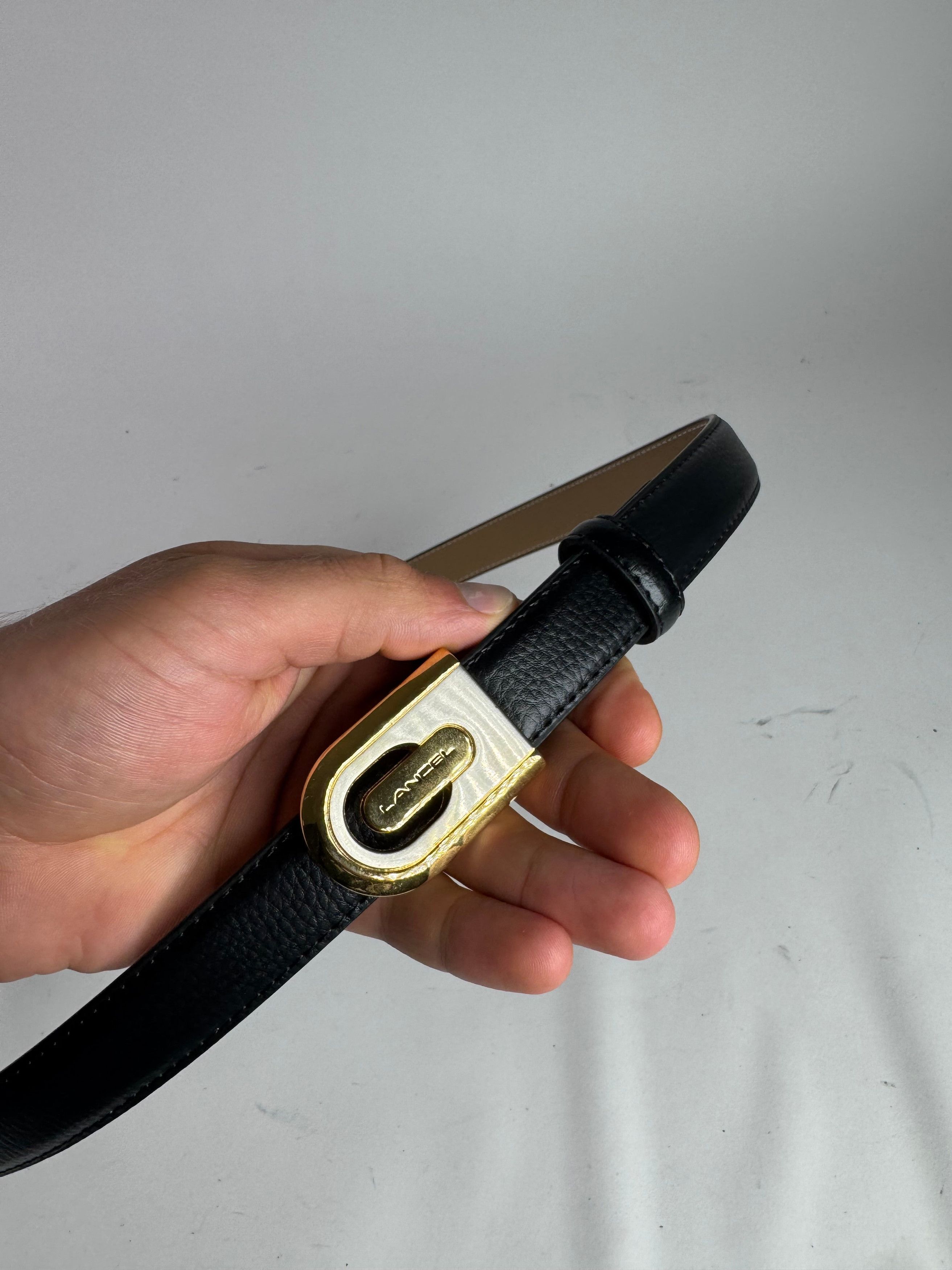 Lancel Vintage ot leather belt black Size ONE SIZE - 3 Thumbnail