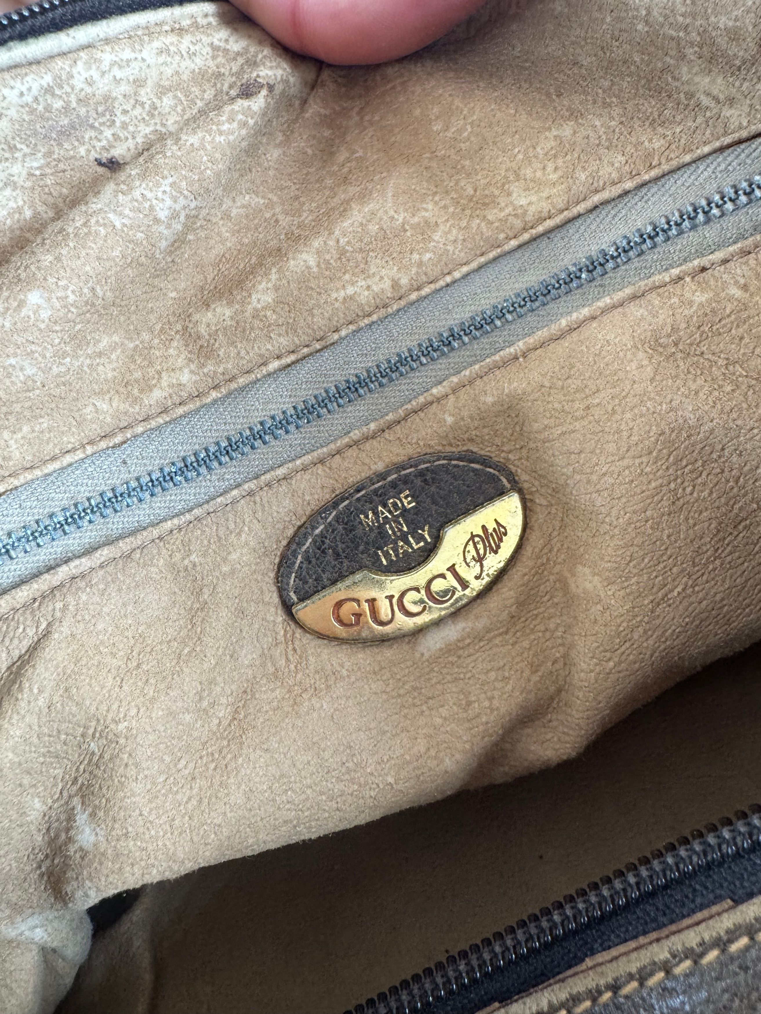 Gucci Vintage Plus Monogram Leather mini Boston Bag brown grey Size ONE SIZE - 4 Thumbnail