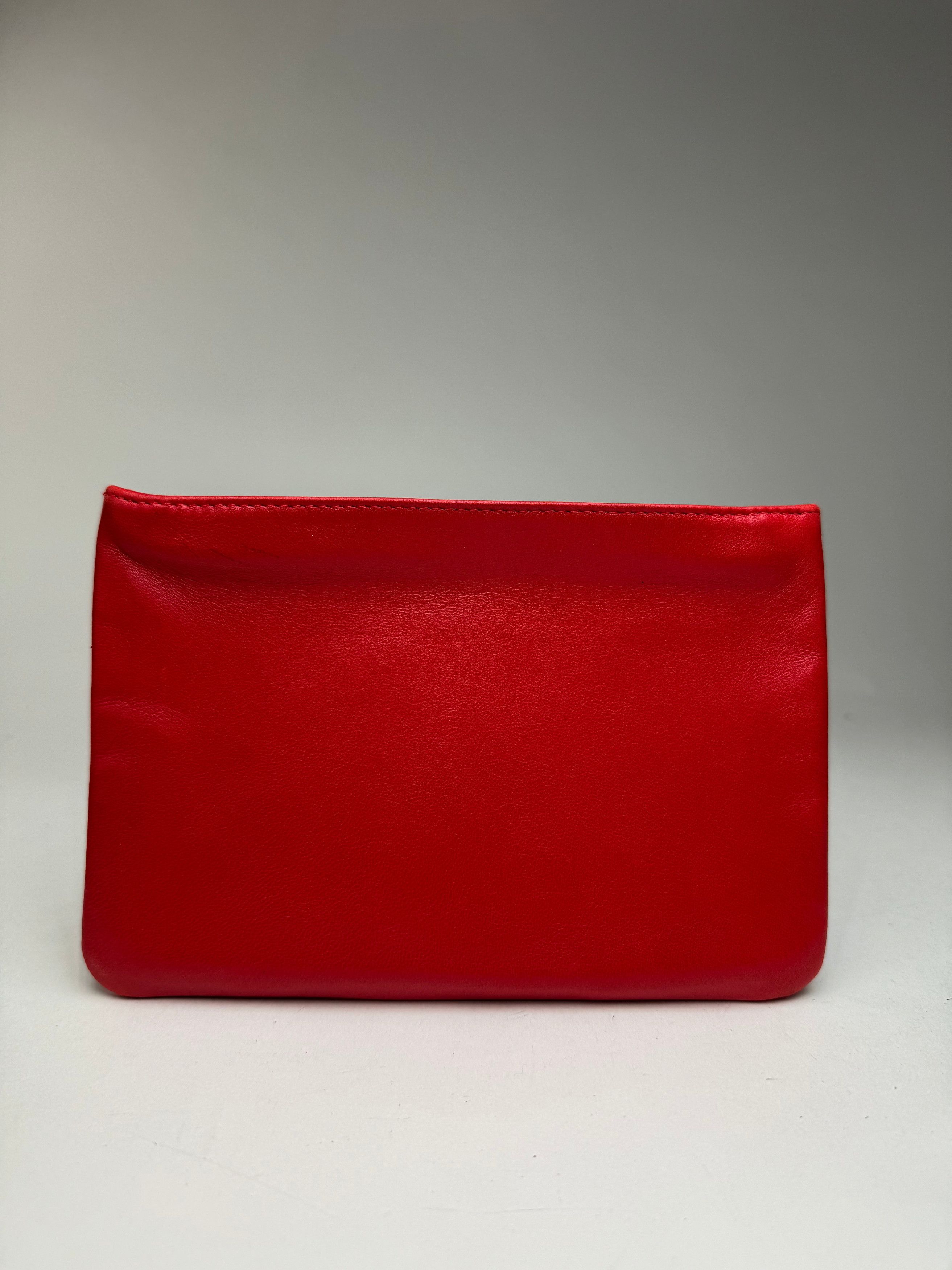 Loewe Vintage Anagram Leather Clutch Red Size ONE SIZE - 12 Thumbnail