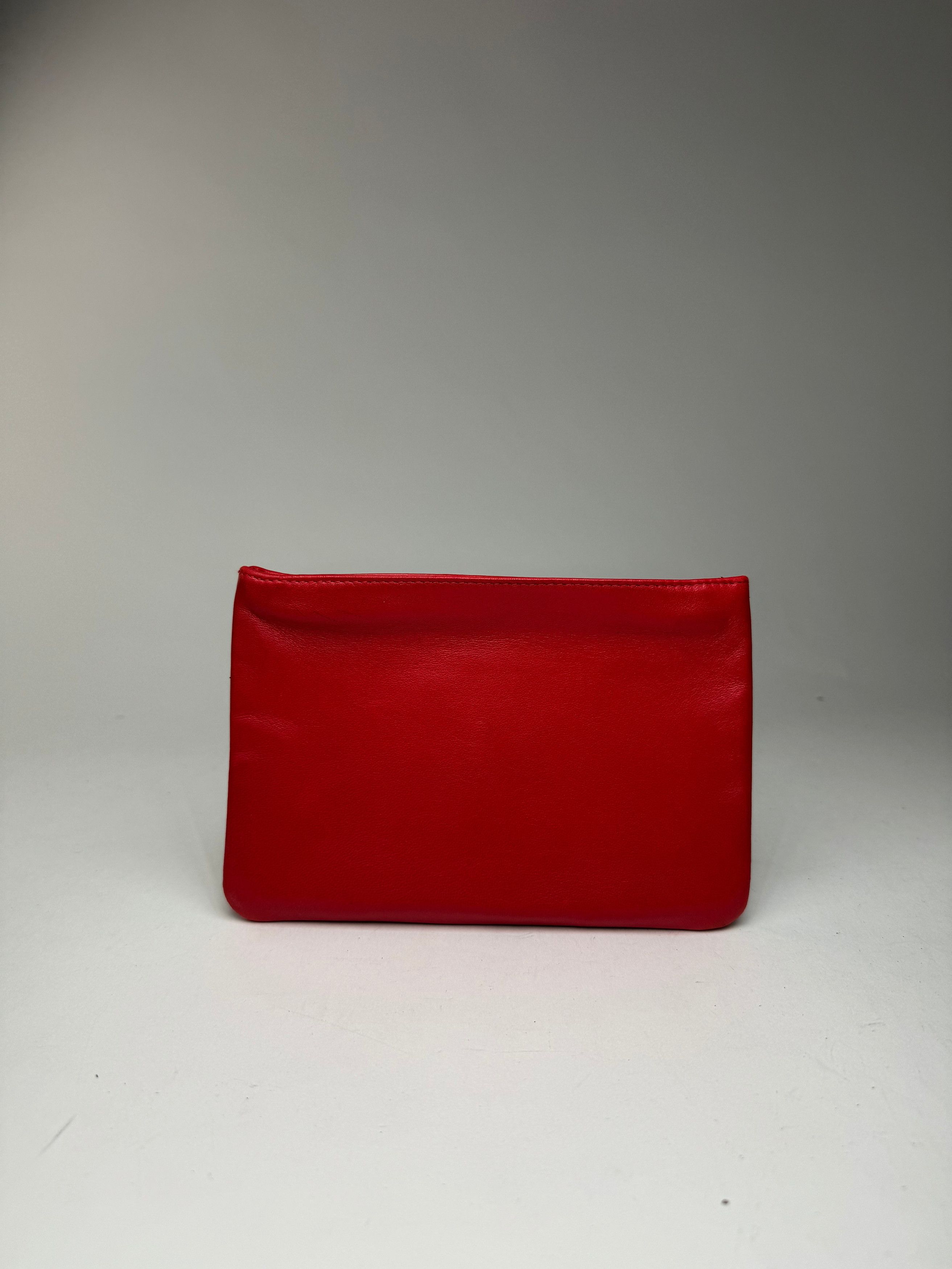 Loewe Vintage Anagram Leather Clutch Red Size ONE SIZE - 2 Thumbnail