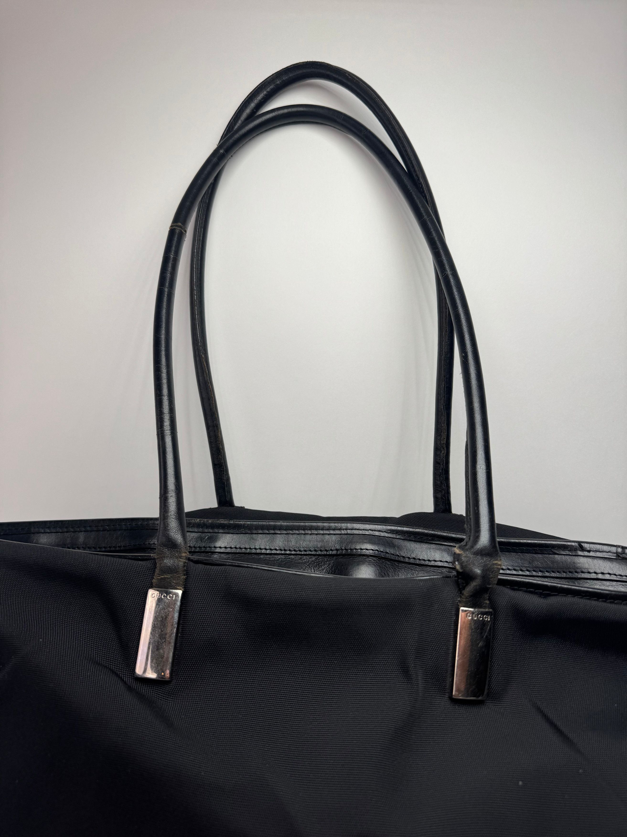 Gucci Vintage Leather cotton bag black Size ONE SIZE - 7 Thumbnail