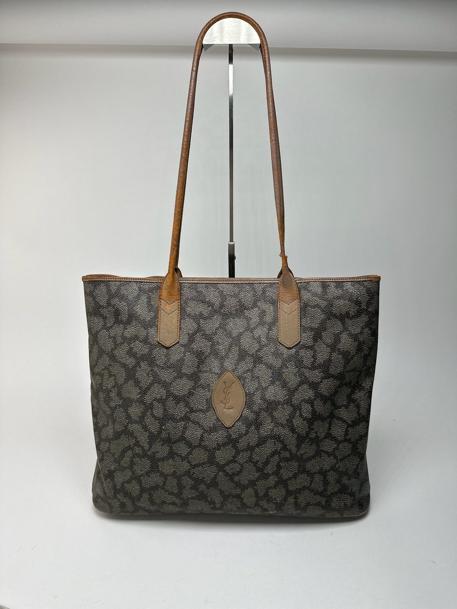 Other Vintage Yves Saint Laurent leather bag brown grey brown Size ONE SIZE - 9 Thumbnail