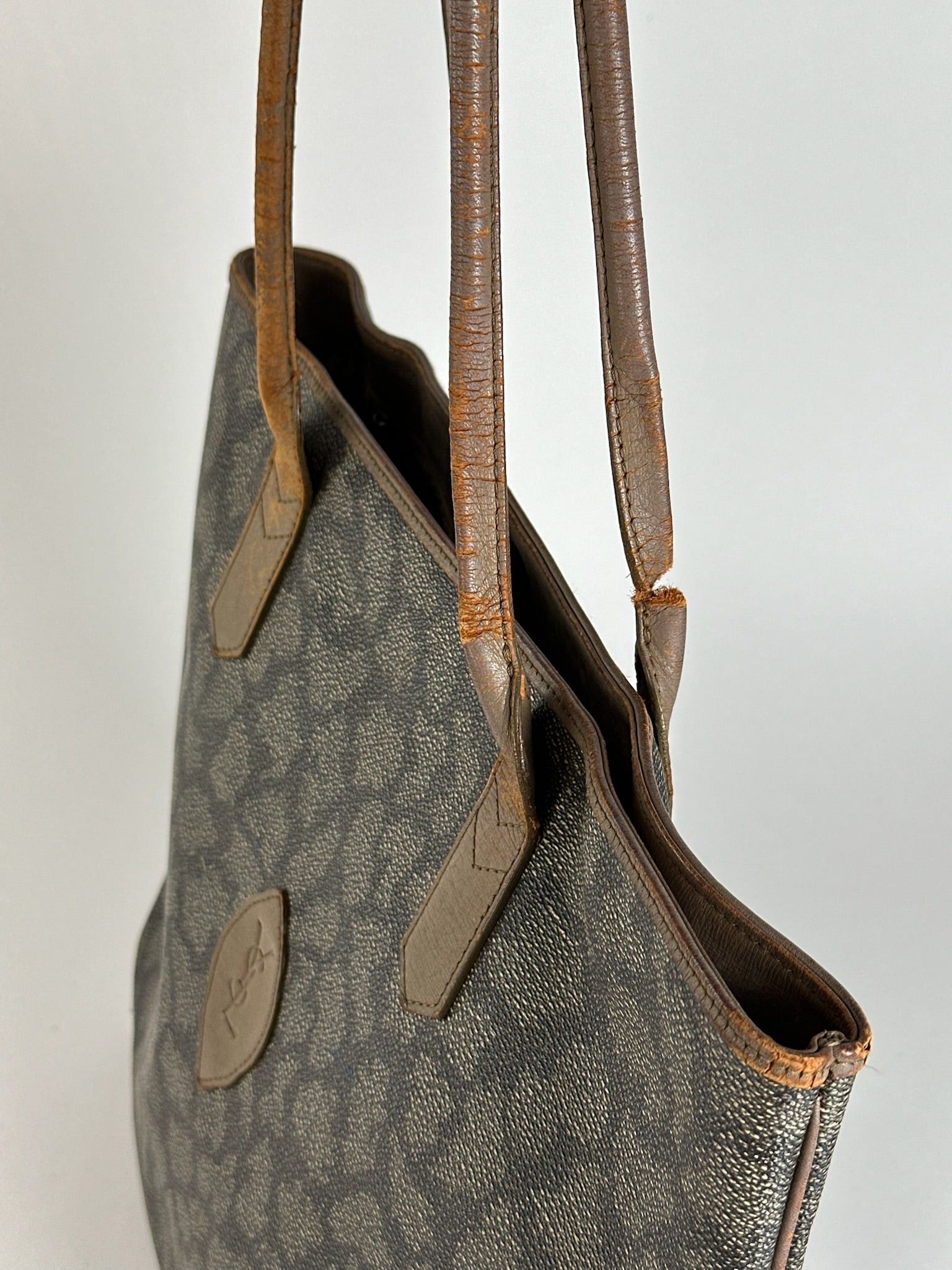 Other Vintage Yves Saint Laurent leather bag brown grey brown Size ONE SIZE - 14 Thumbnail