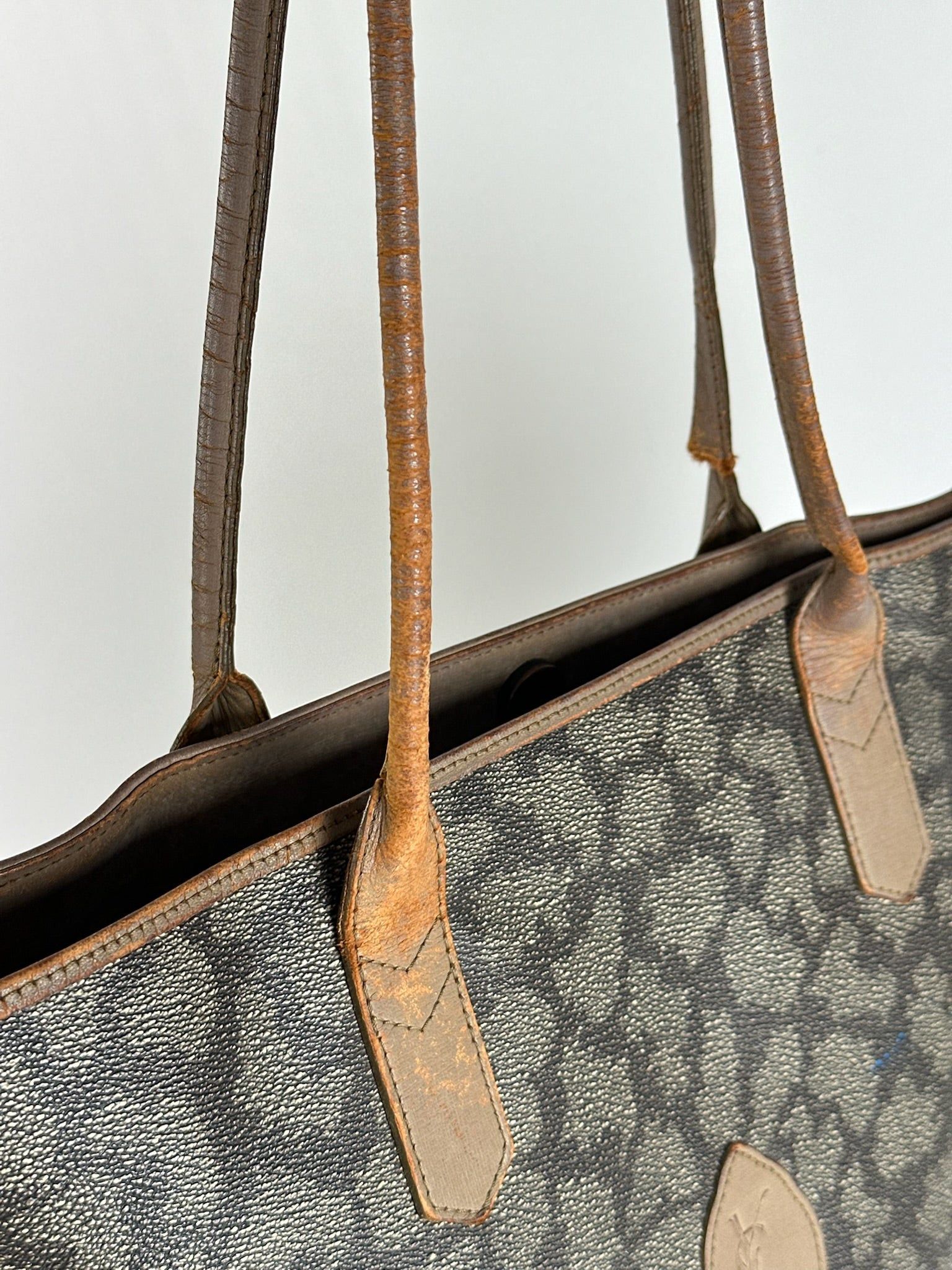 Other Vintage Yves Saint Laurent leather bag brown grey brown Size ONE SIZE - 8 Thumbnail