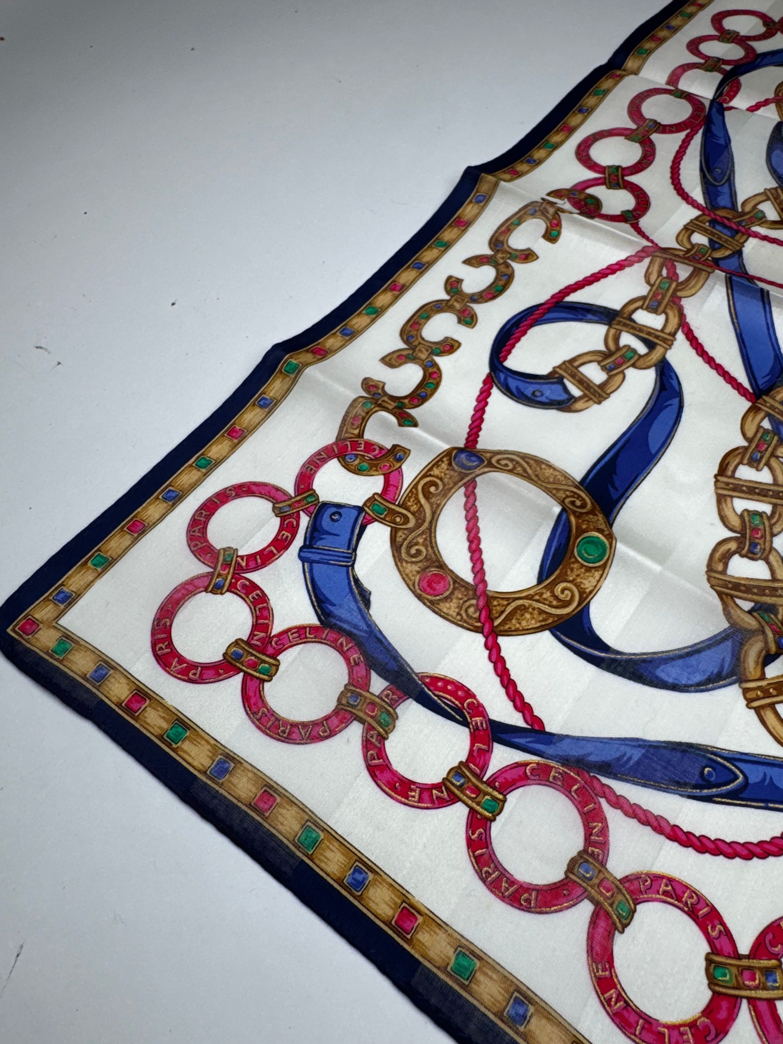 Celine Vintage Scarf Brown white Size ONE SIZE - 4 Thumbnail