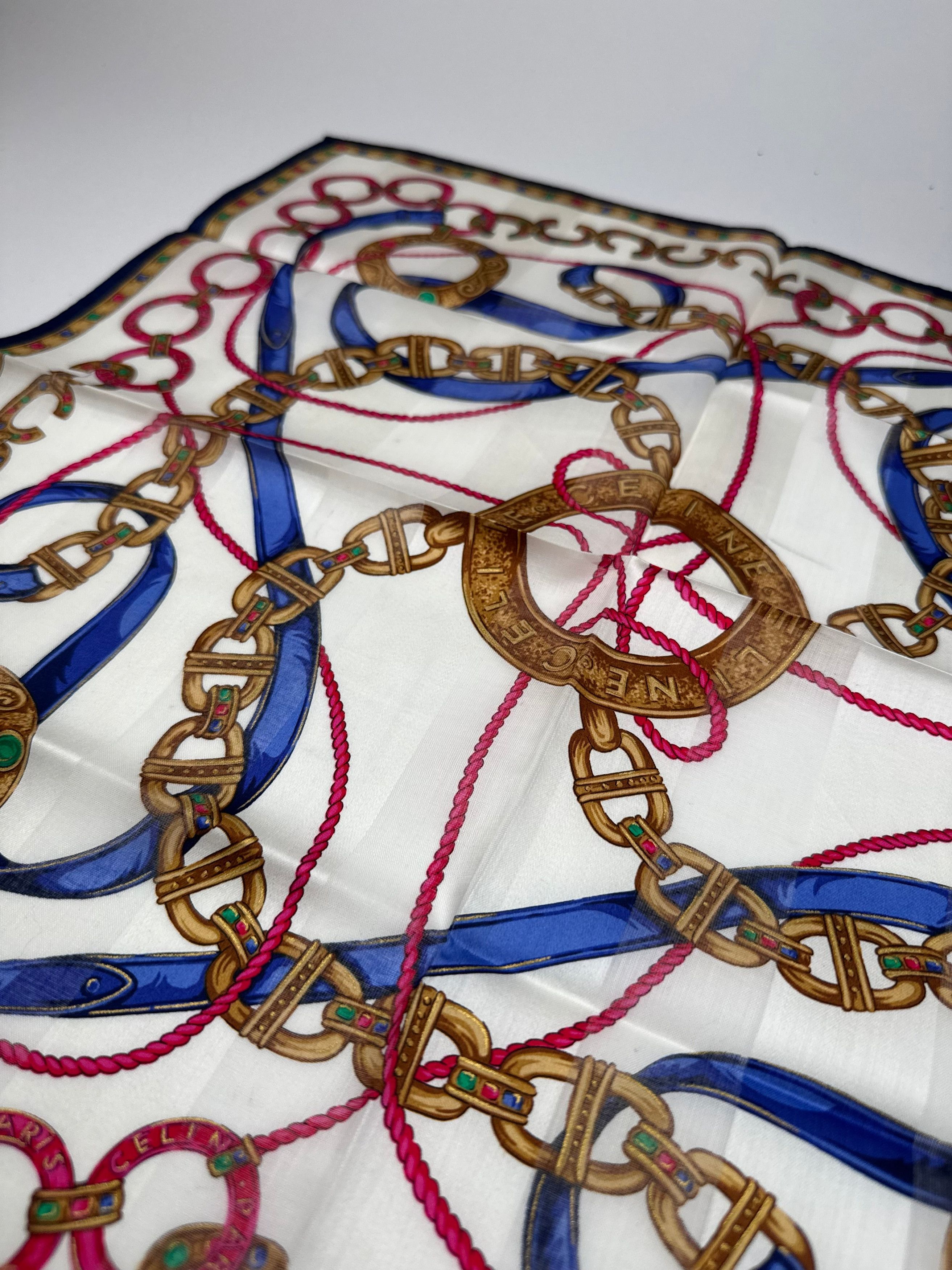Celine Vintage Scarf Brown white Size ONE SIZE - 3 Thumbnail