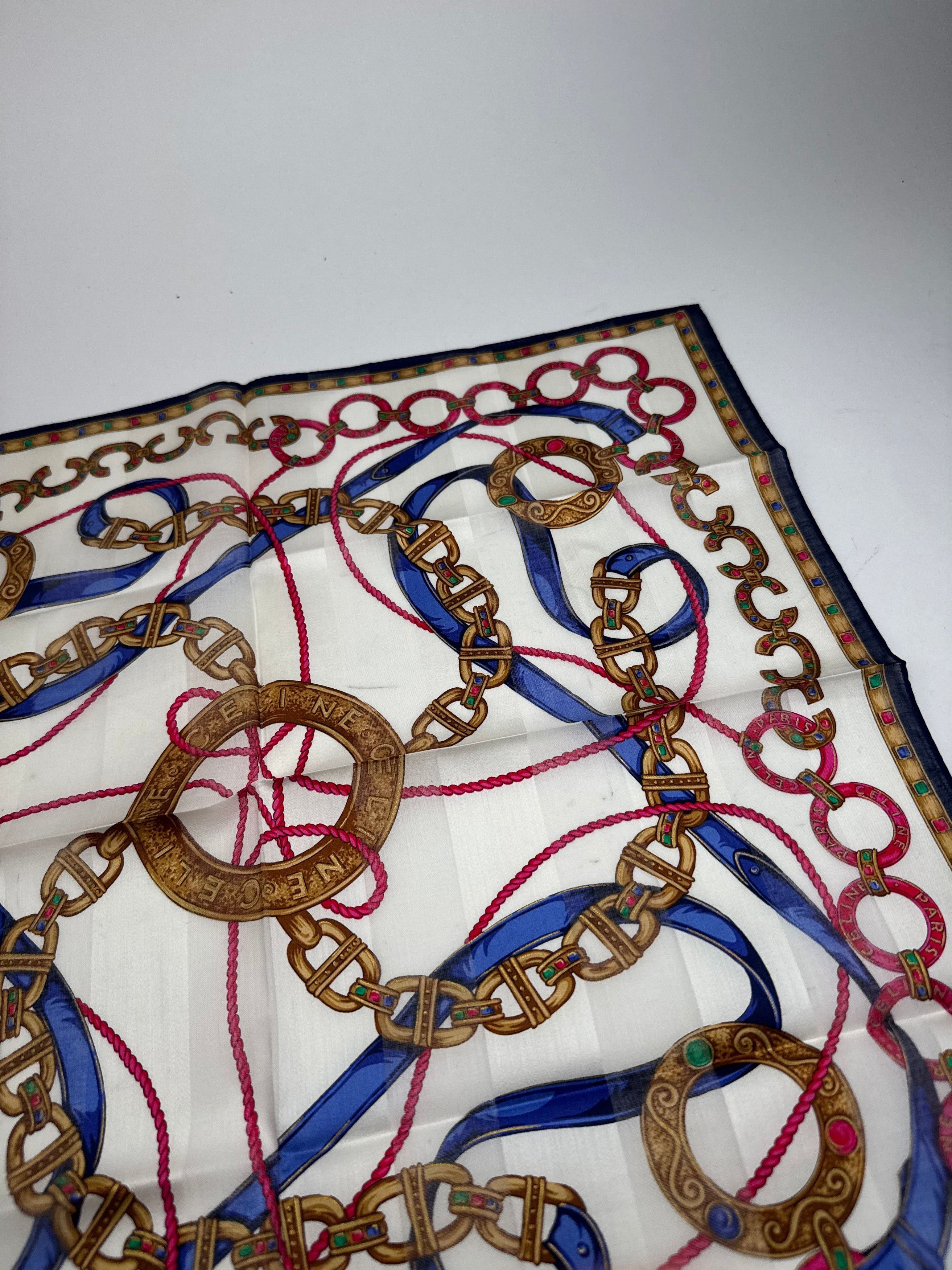 Celine Vintage Scarf Brown white Size ONE SIZE - 7 Thumbnail