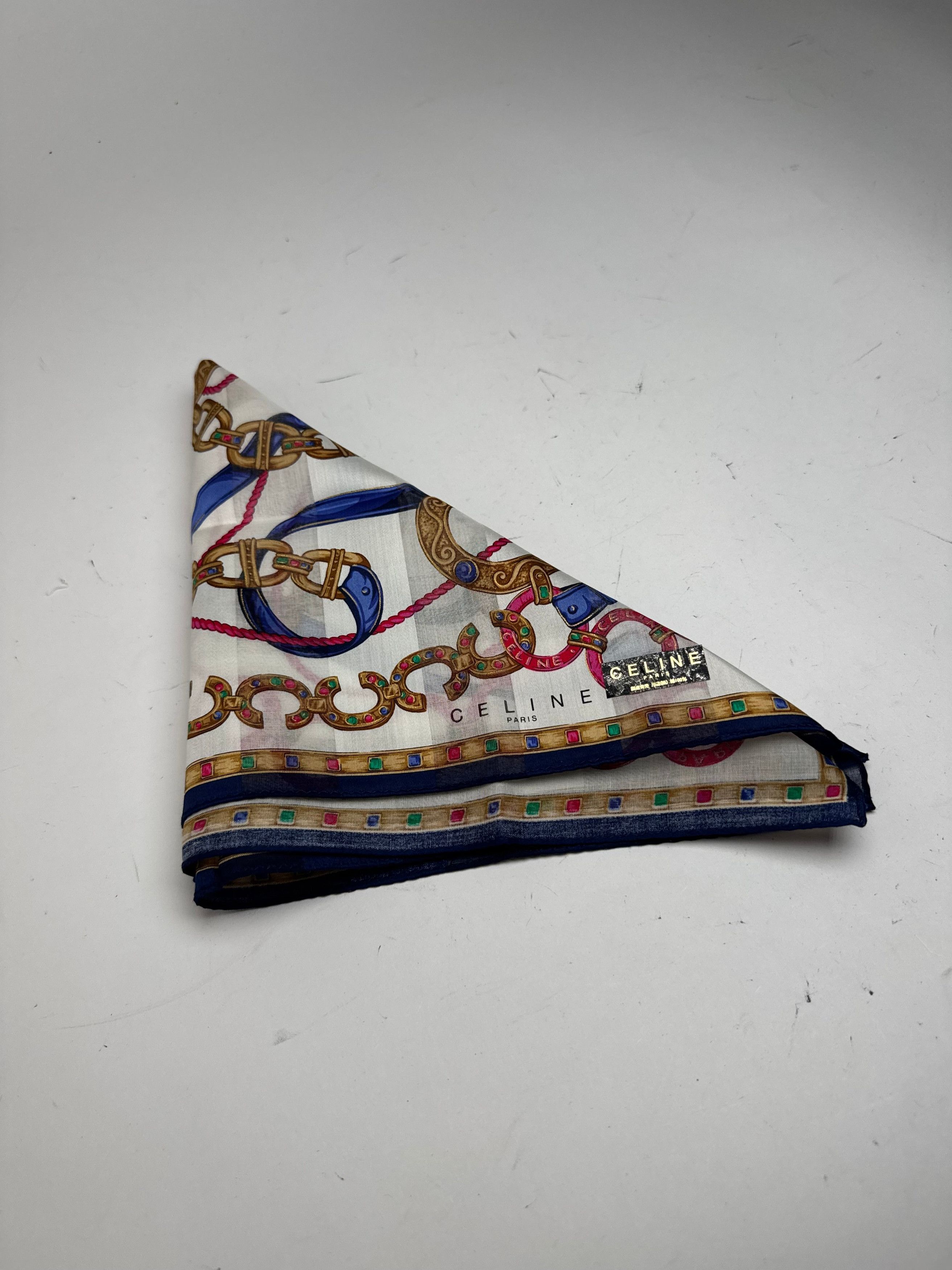 Celine Vintage Scarf Brown white Size ONE SIZE - 9 Thumbnail
