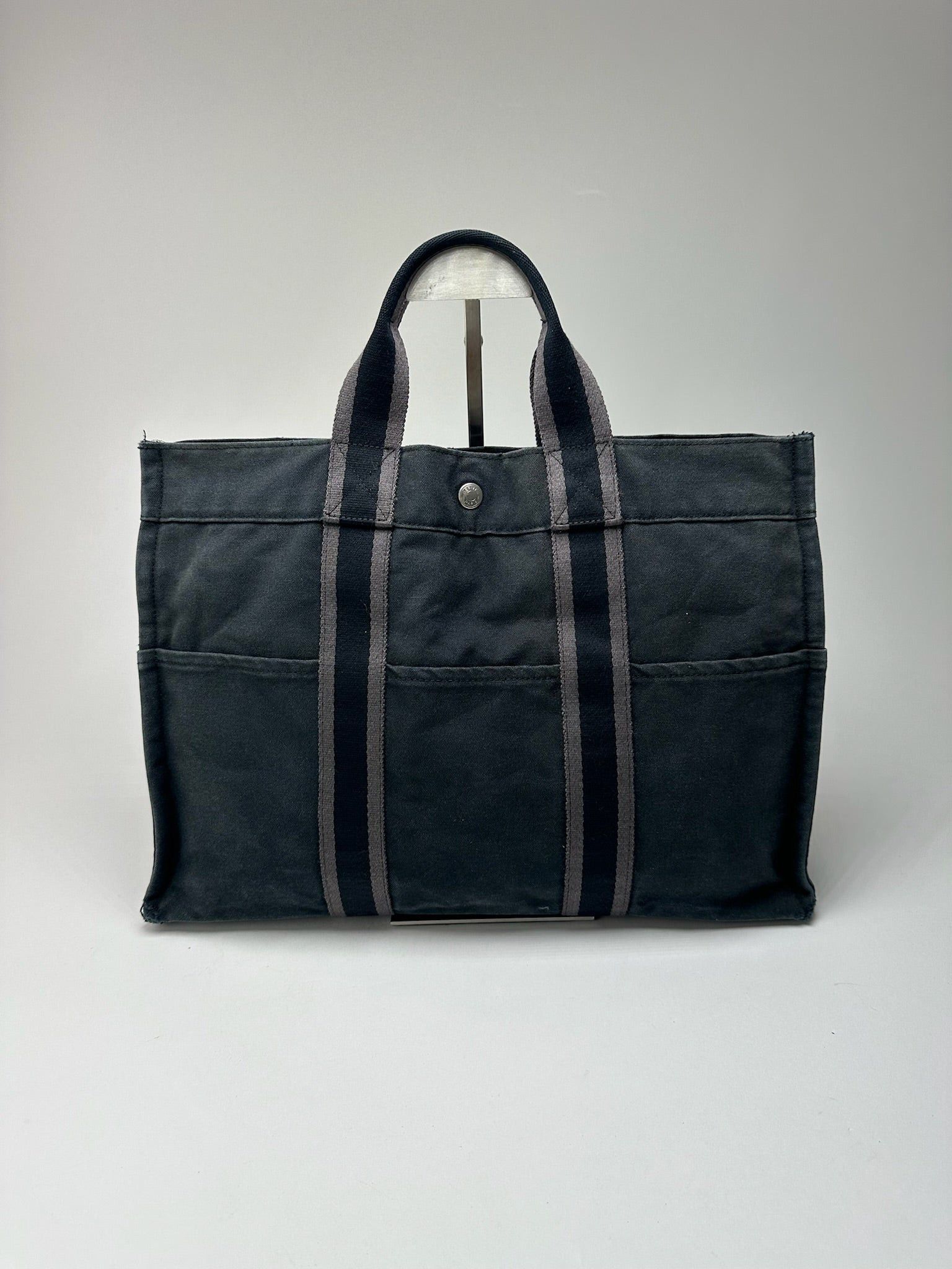 Other Vintage Hermes Cotton Shopper Bag Black Size ONE SIZE - 10 Thumbnail