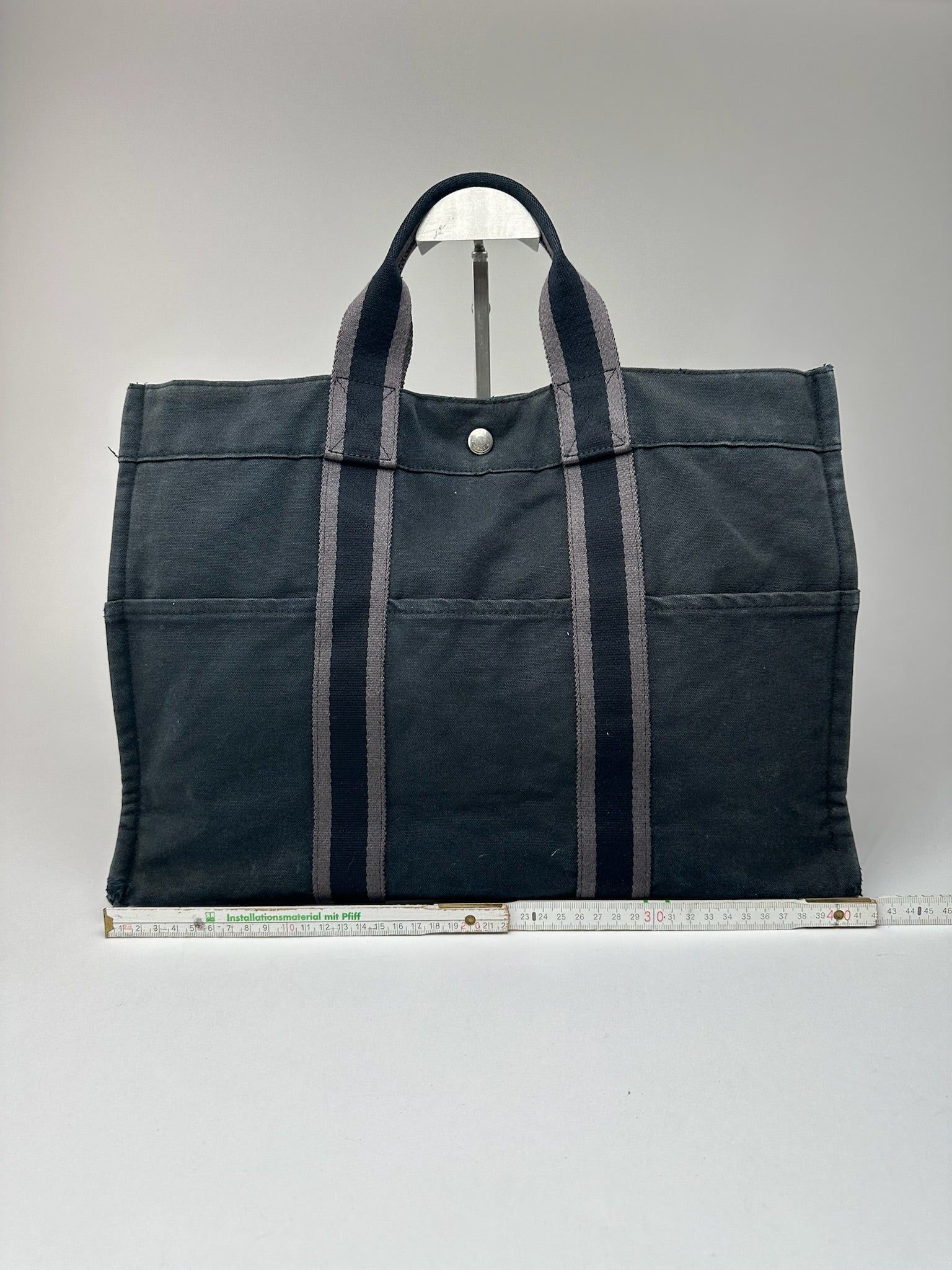 Other Vintage Hermes Cotton Shopper Bag Black Size ONE SIZE - 4 Thumbnail