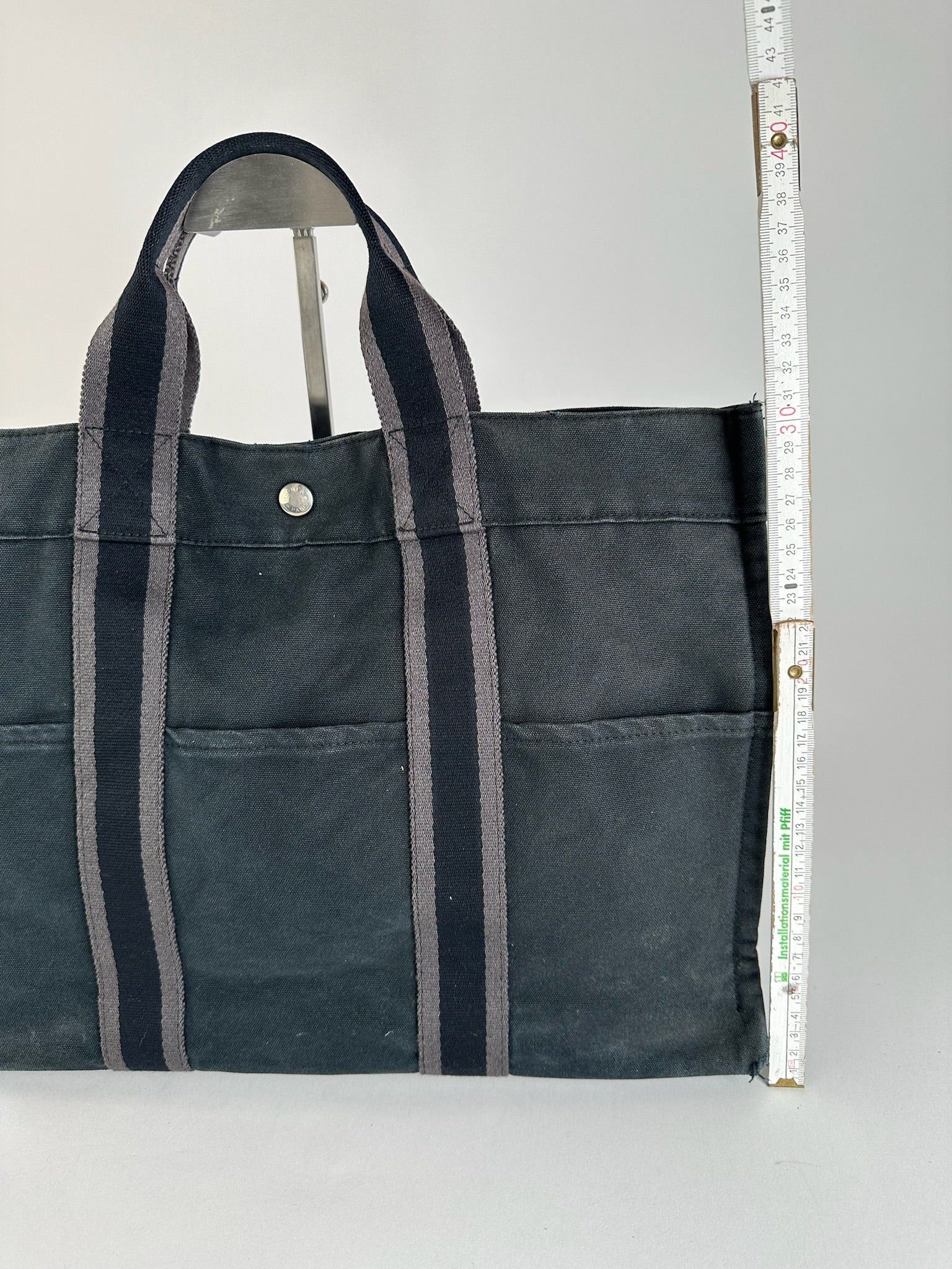 Other Vintage Hermes Cotton Shopper Bag Black Size ONE SIZE - 8 Thumbnail