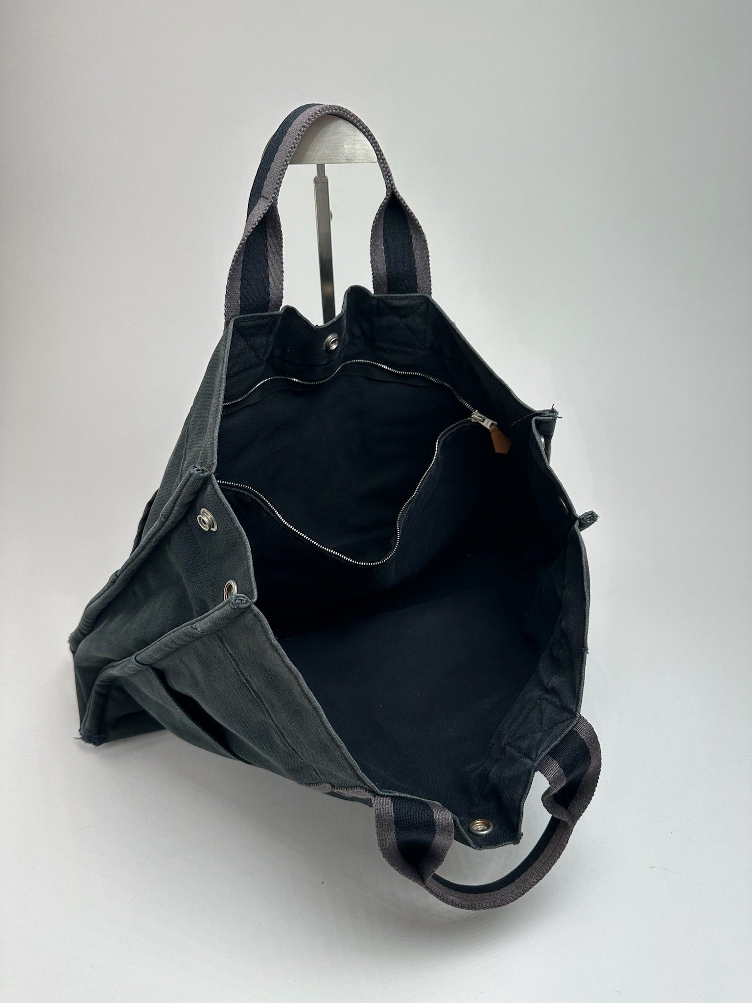 Other Vintage Hermes Cotton Shopper Bag Black Size ONE SIZE - 2 Thumbnail